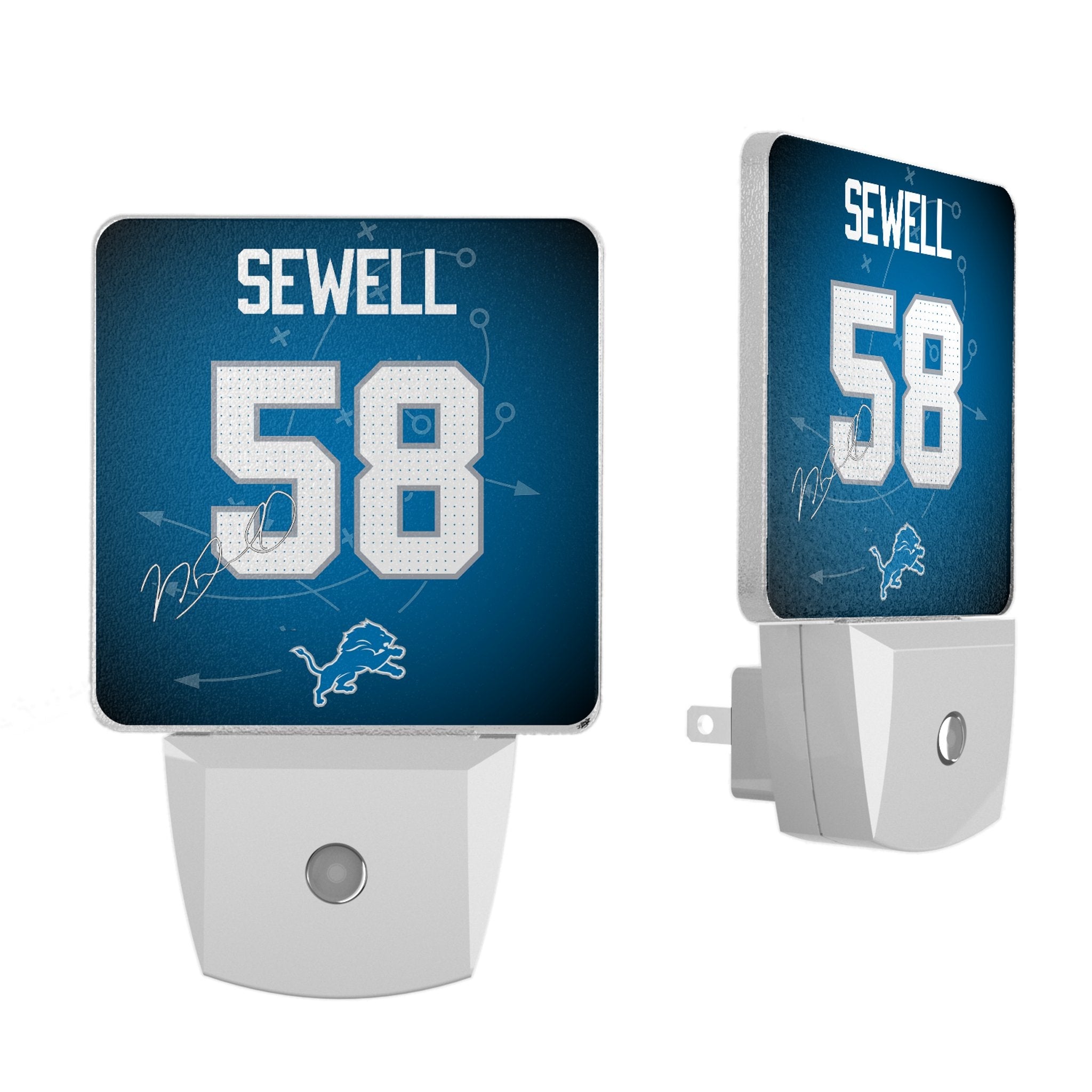 Penei Sewell Detroit Lions 58 Ready Night Light 2-Pack - Sports Gifts, Sports Memorabilia, Sports Collectibles, Fan Shop