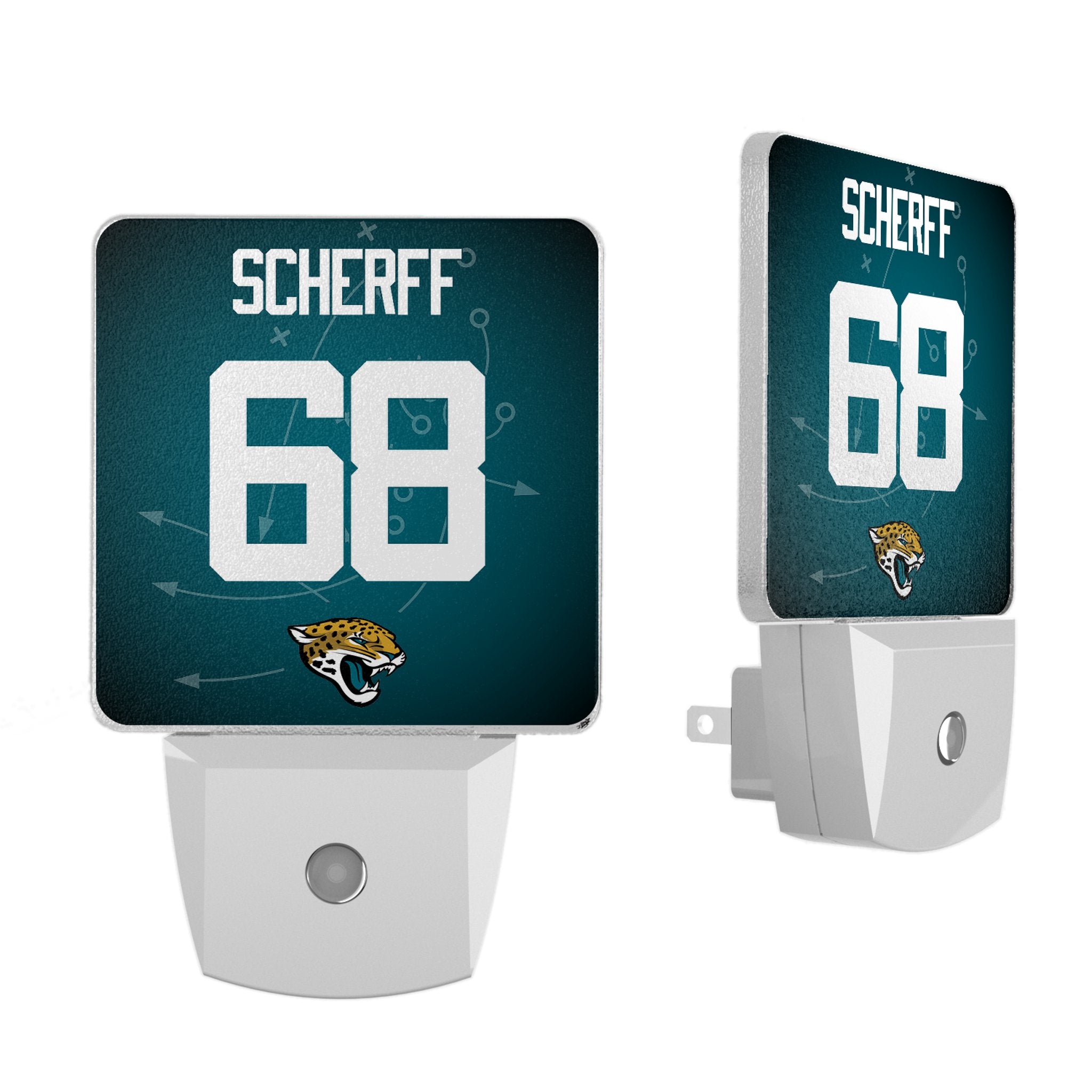 Brandon Scherff Jacksonville Jaguars 68 Ready Night Light 2-Pack - Sports Gifts, Sports Memorabilia, Sports Collectibles, Fan Shop