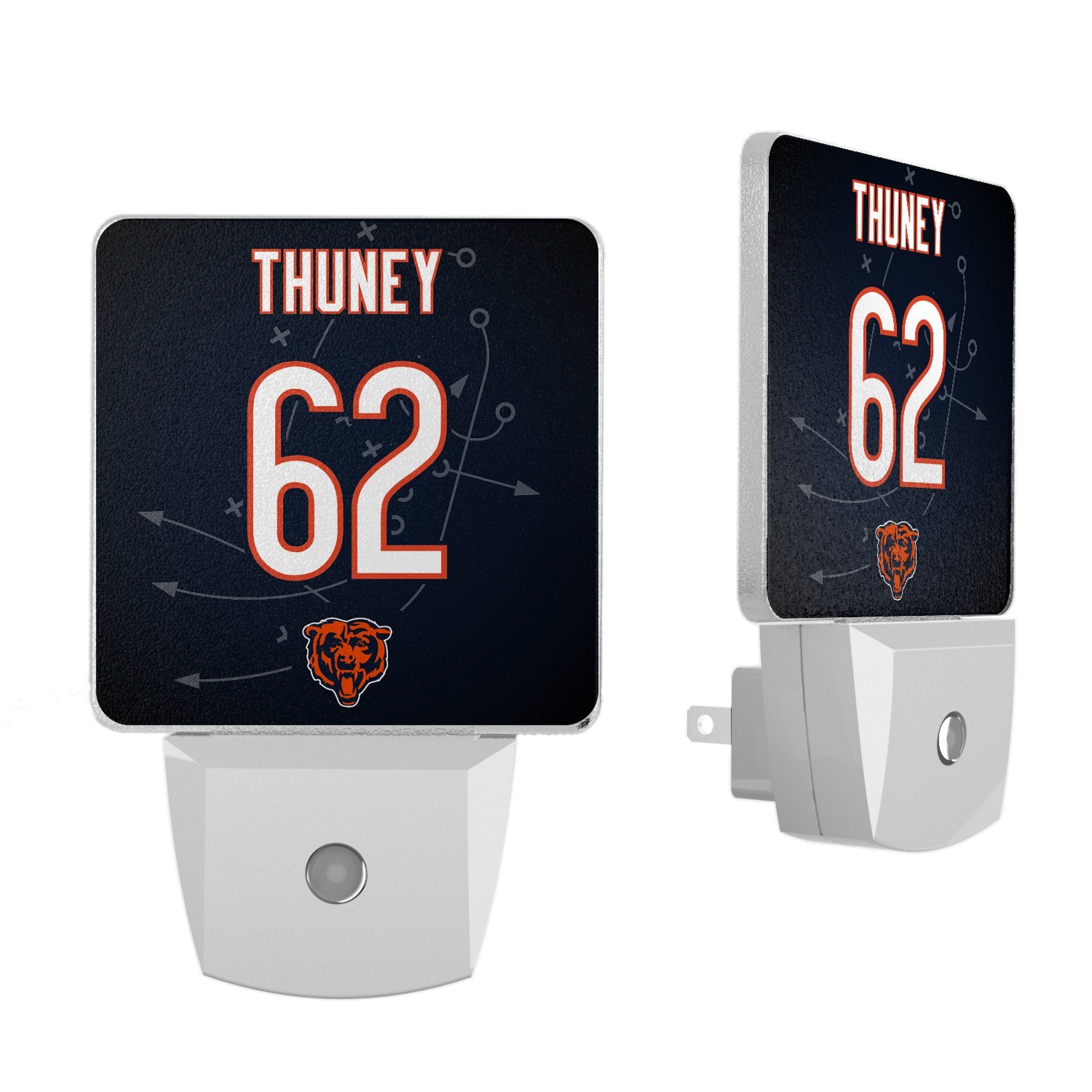 Joe Thuney Chicago Bears 62 Game Tactic Night Light 2-Pack - Sports Gifts, Sports Memorabilia, Sports Collectibles, Fan Shop