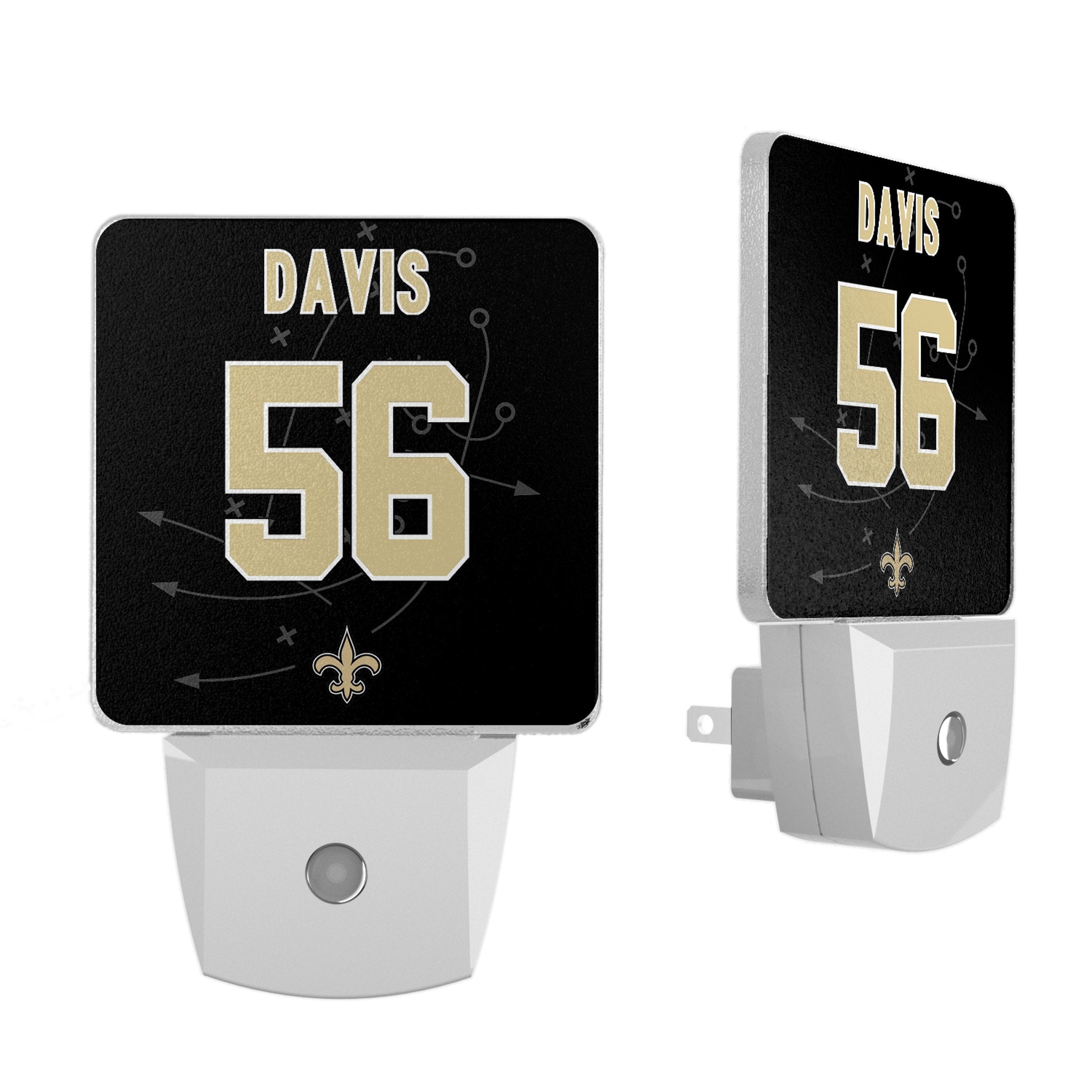 Demario Davis New Orleans Saints 56 Ready Night Light 2-Pack - Sports Gifts, Sports Memorabilia, Sports Collectibles, Fan Shop