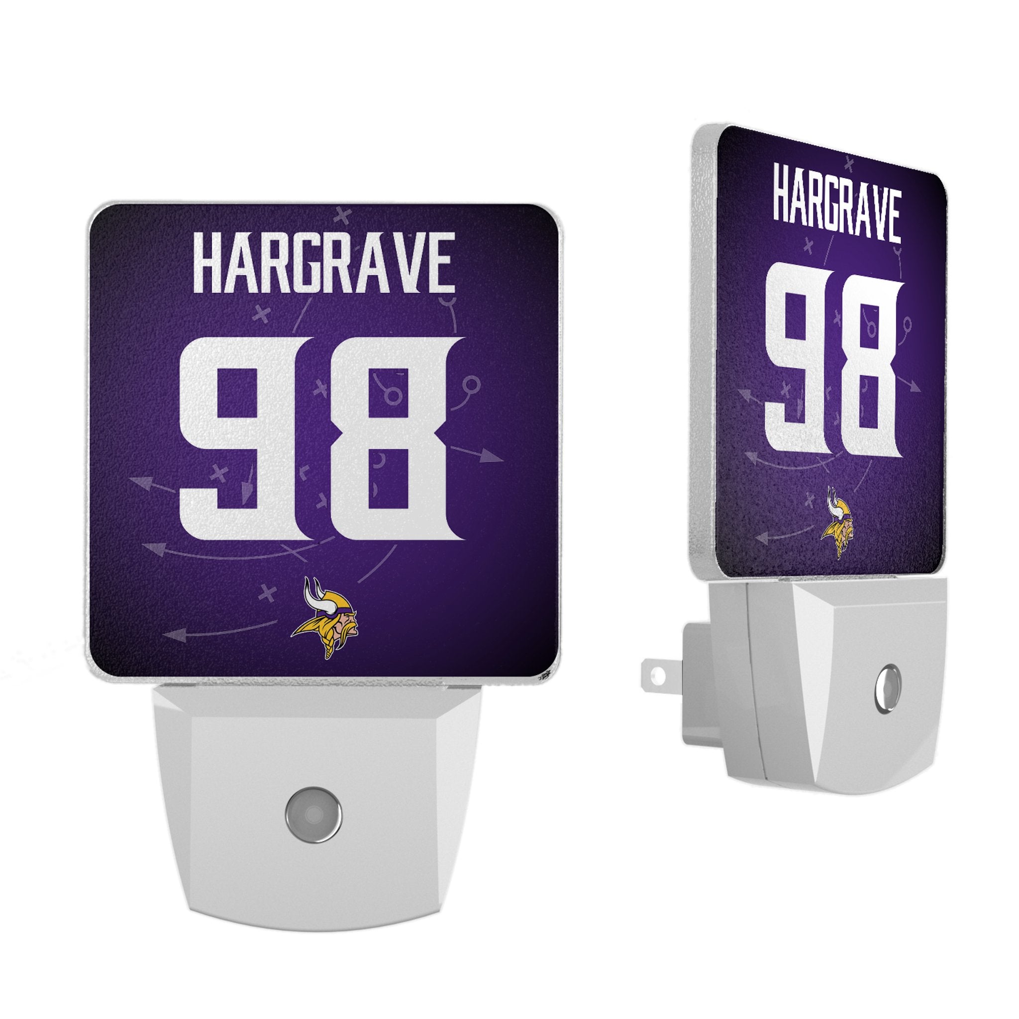 Javon Hargrave Minnesota Vikings 98 Game Tactic Night Light 2-Pack - Sports Gifts, Sports Memorabilia, Sports Collectibles, Fan Shop