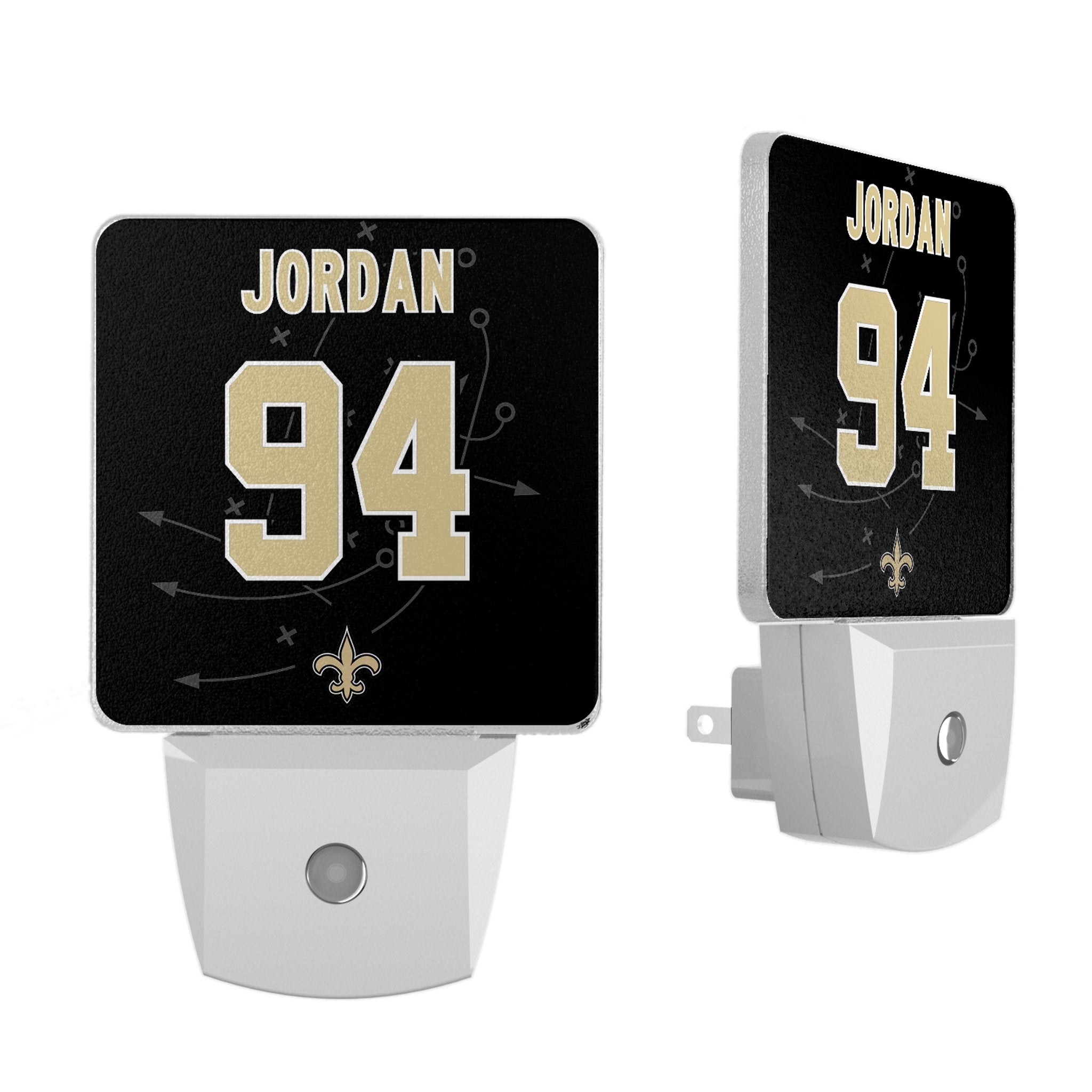 Cameron Jordan New Orleans Saints 94 Ready Night Light 2-Pack - Sports Gifts, Sports Memorabilia, Sports Collectibles, Fan Shop