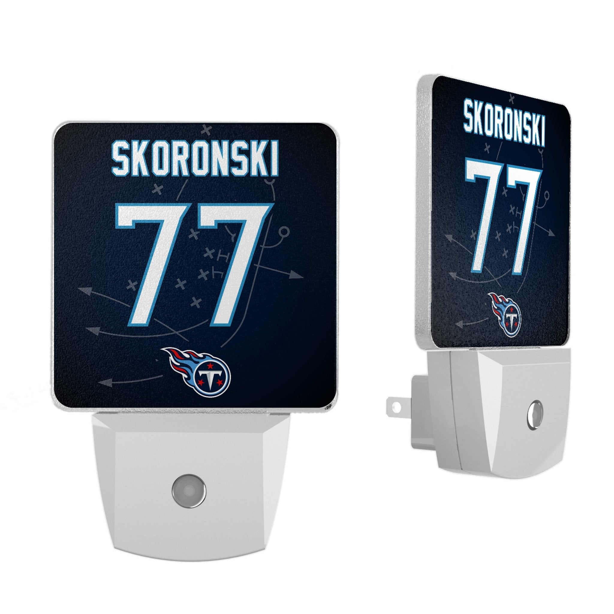 Peter Skoronski Tennessee Titans 77 Ready Night Light 2-Pack - Sports Gifts, Sports Memorabilia, Sports Collectibles, Fan Shop