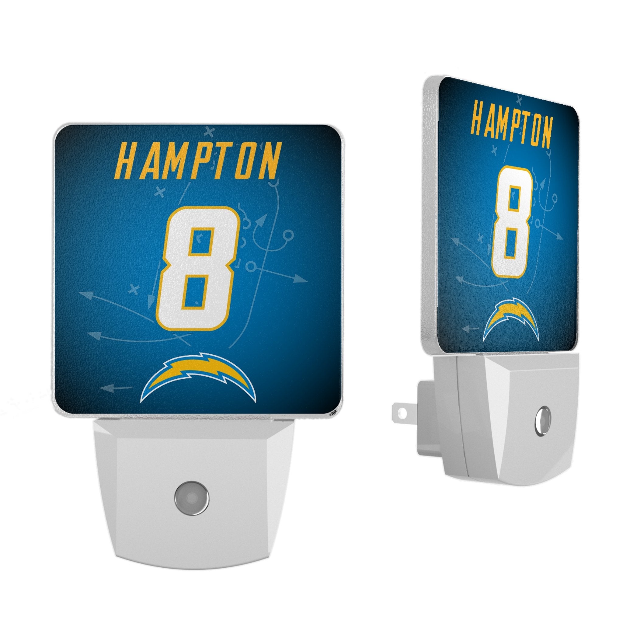 Omarion Hampton Los Angeles Chargers 8 Game Tactic Night Light 2-Pack - Sports Gifts, Sports Memorabilia, Sports Collectibles, Fan Shop