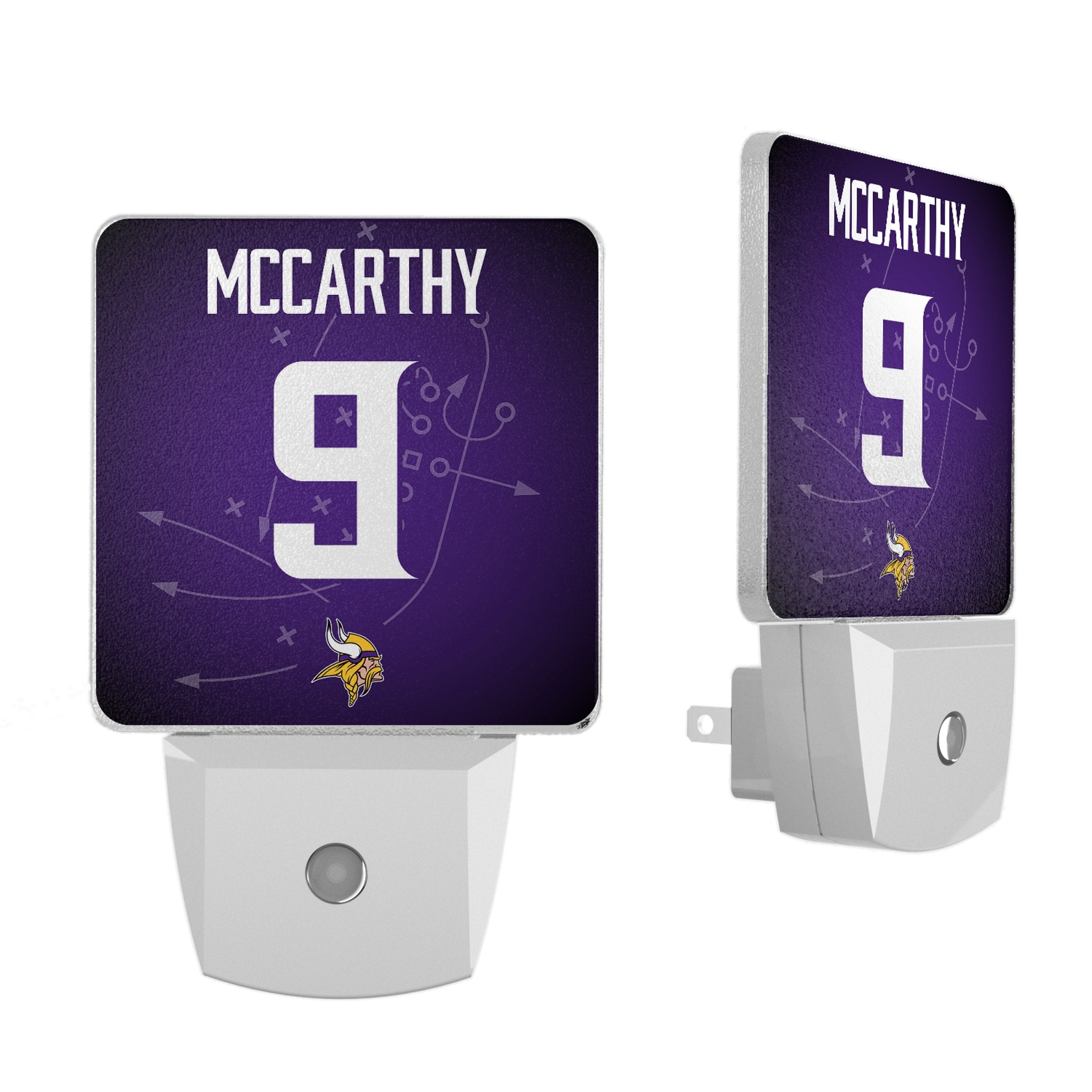 J.J. McCarthy Minnesota Vikings 9 Game Tactic Night Light 2-Pack - Sports Gifts, Sports Memorabilia, Sports Collectibles, Fan Shop