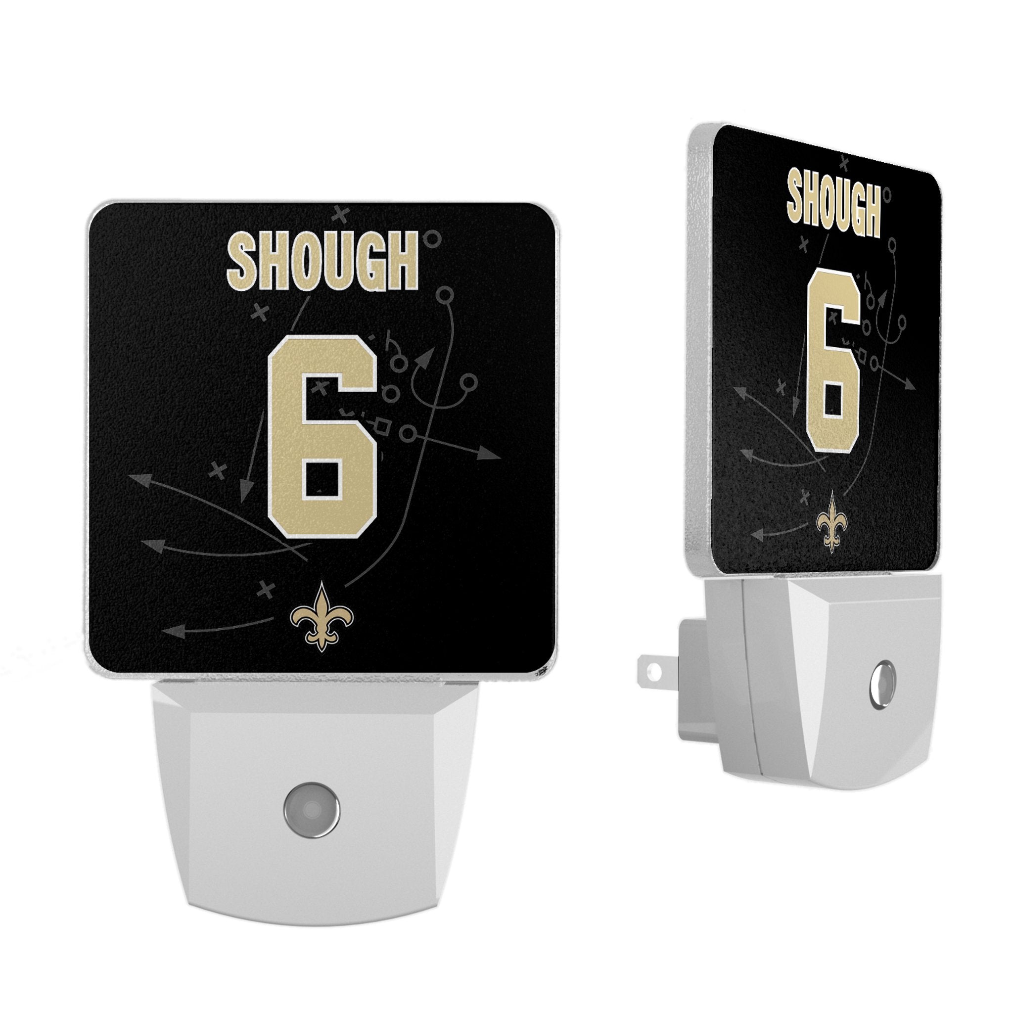 Tyler Shough New Orleans Saints 6 Game Tactic Night Light 2-Pack - Sports Gifts, Sports Memorabilia, Sports Collectibles, Fan Shop