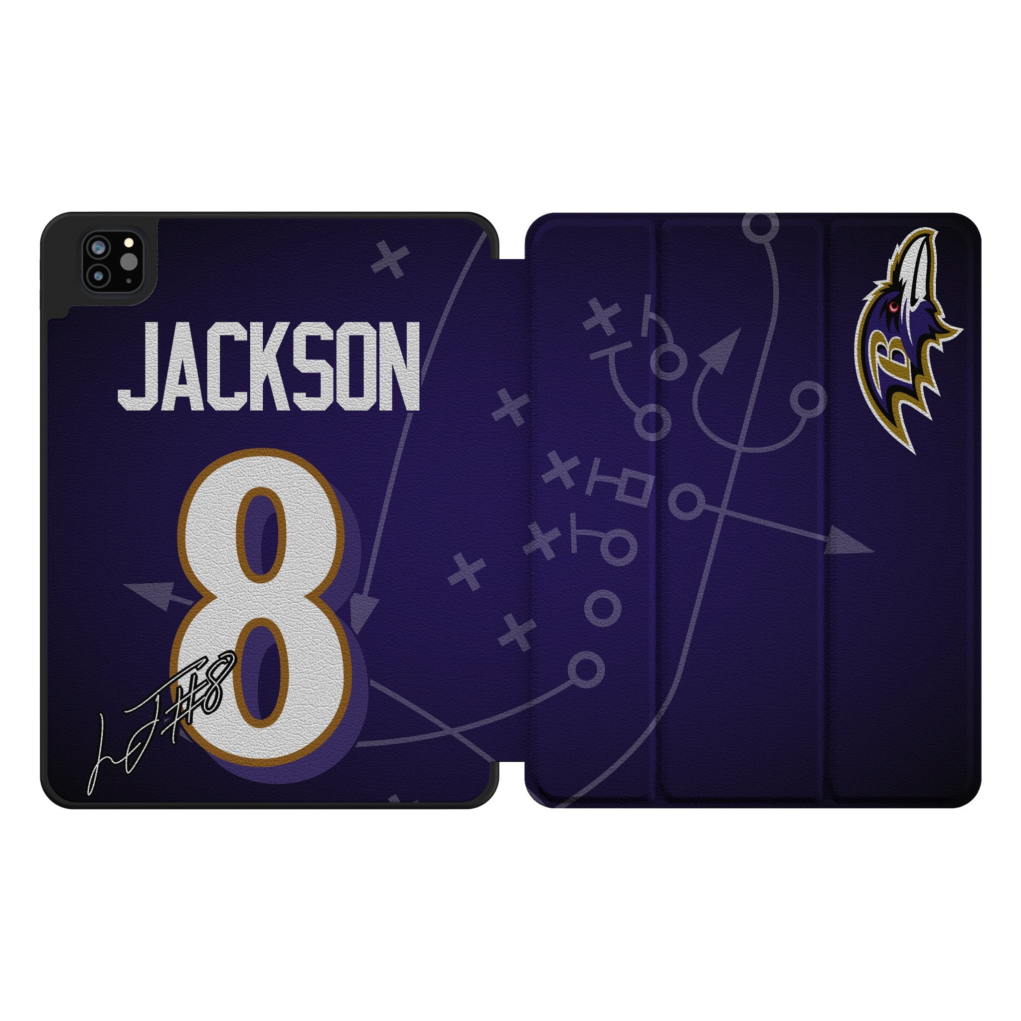 Lamar Jackson Baltimore Ravens 8 Ready Tablet Case for Apple iPad - Sports Gifts, Sports Memorabilia, Sports Collectibles, Fan Shop