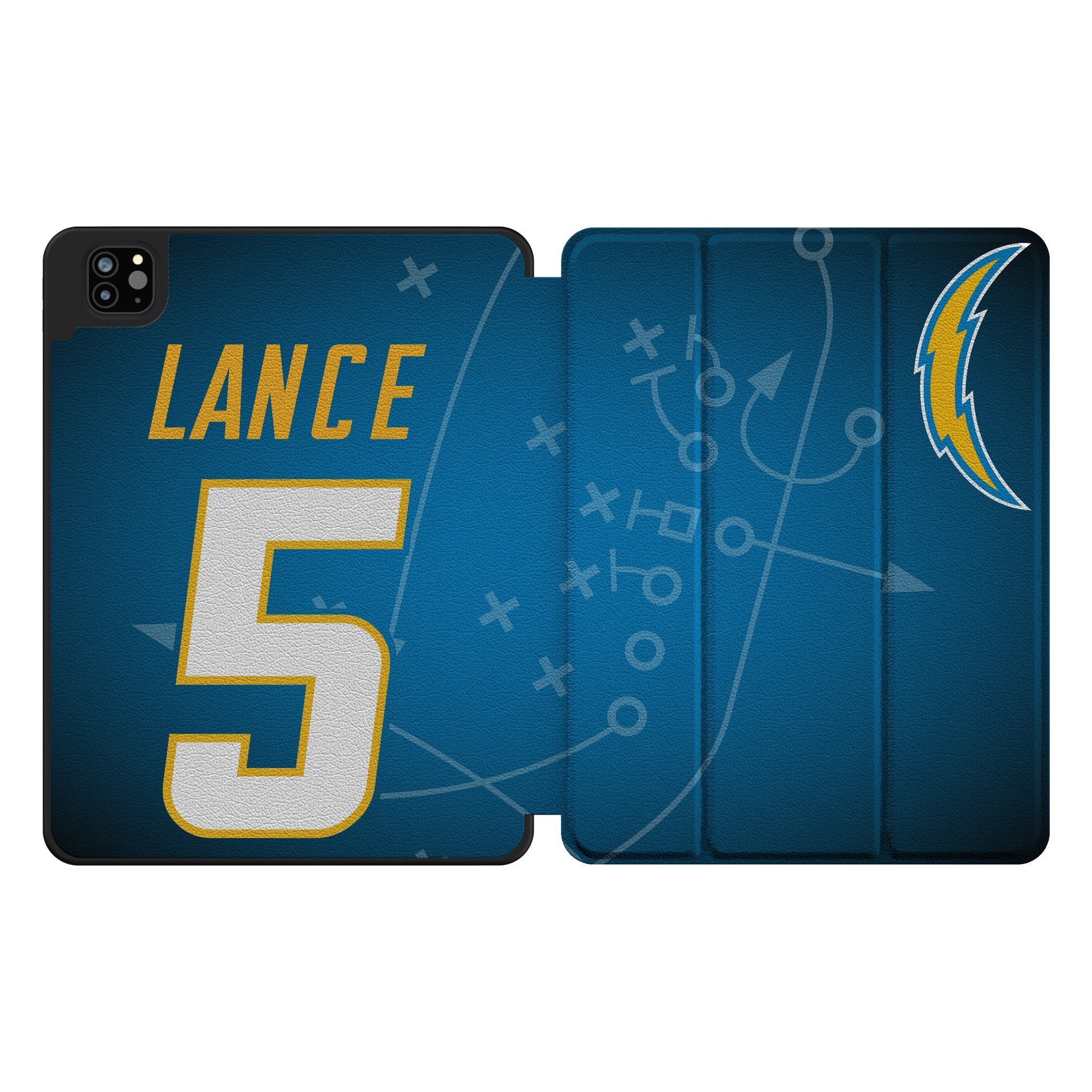 Trey Lance Los Angeles Chargers 5 Game Tactic Tablet Case for Apple iPad - Sports Gifts, Sports Memorabilia, Sports Collectibles, Fan Shop