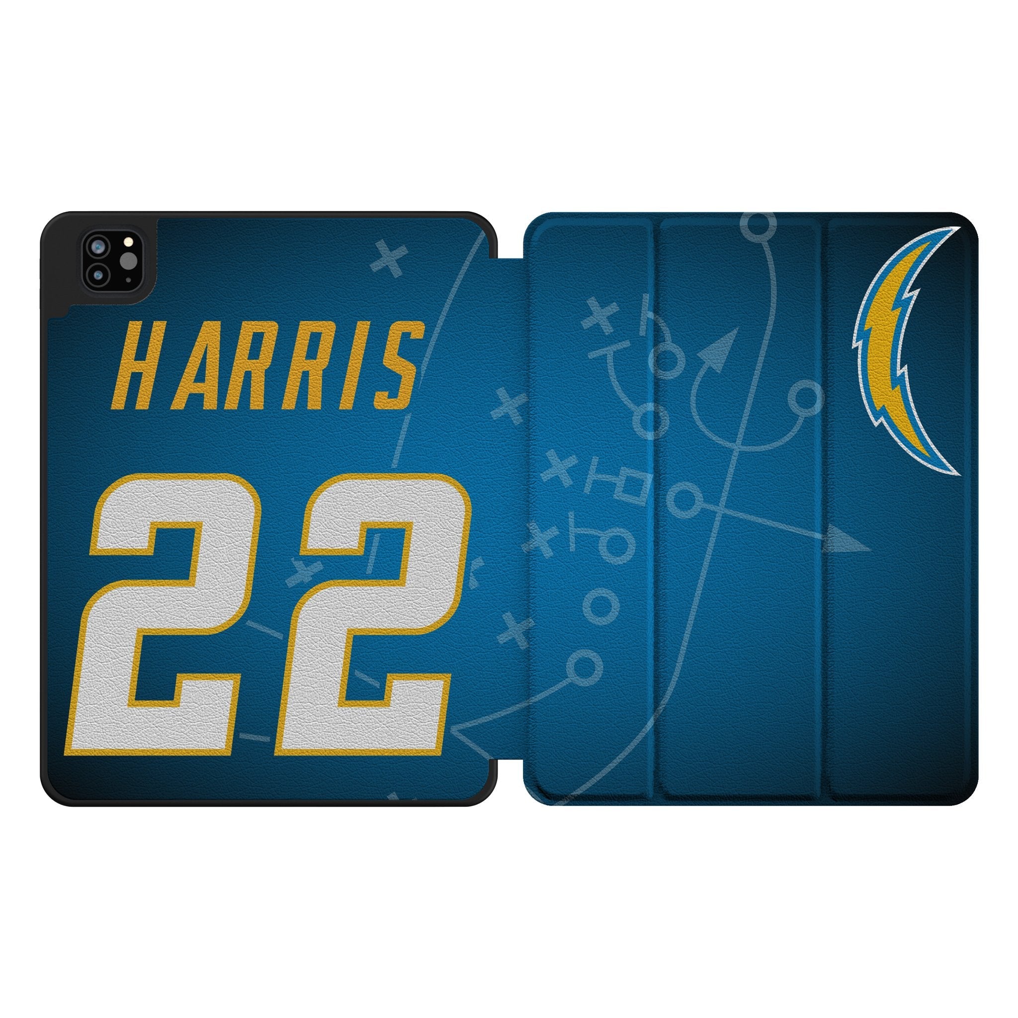 Najee Harris Los Angeles Chargers 22 Game Tactic Tablet Case for Apple iPad - Sports Gifts, Sports Memorabilia, Sports Collectibles, Fan Shop