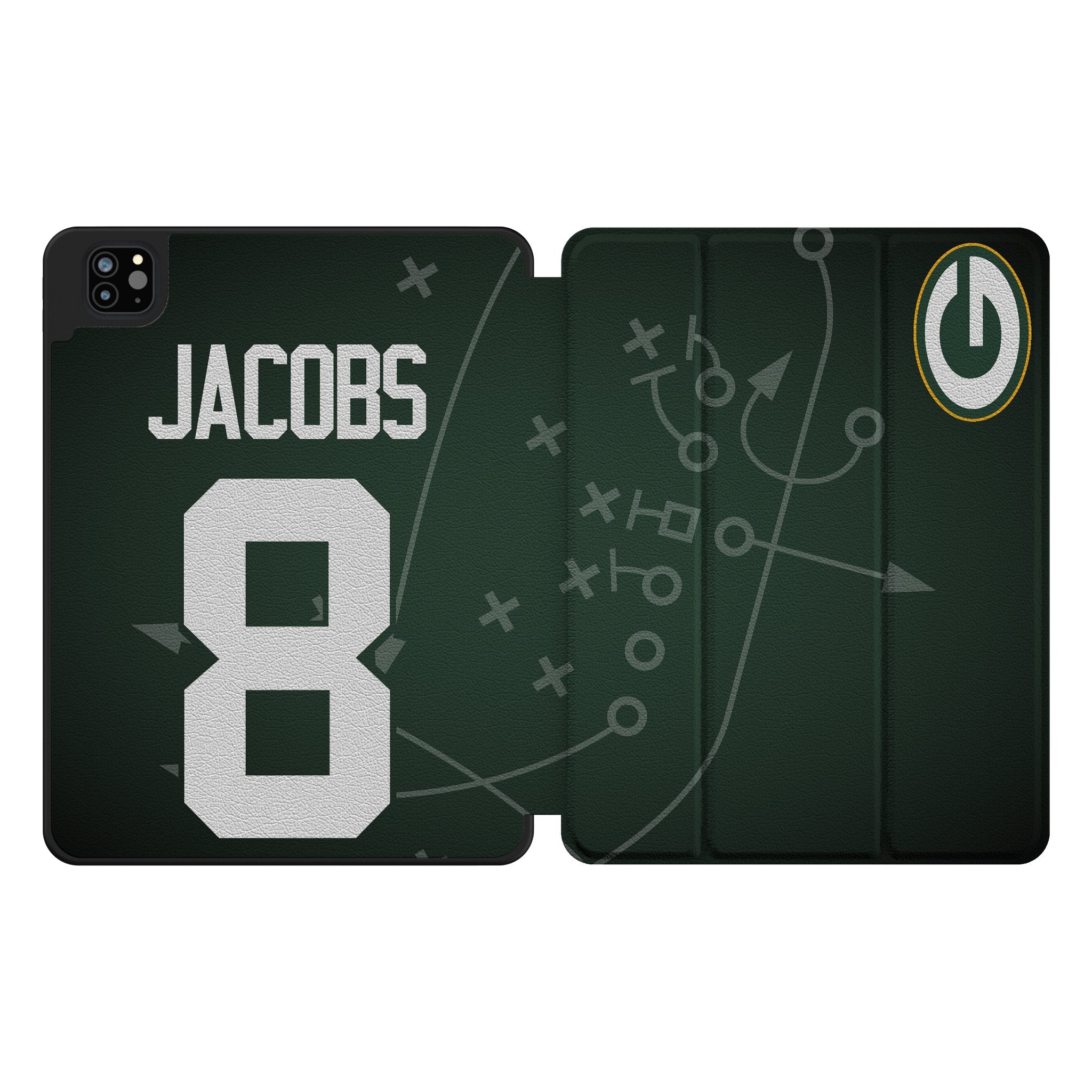 Josh Jacobs Green Bay Packers 8 Ready Tablet Case for Apple iPad - Sports Gifts, Sports Memorabilia, Sports Collectibles, Fan Shop