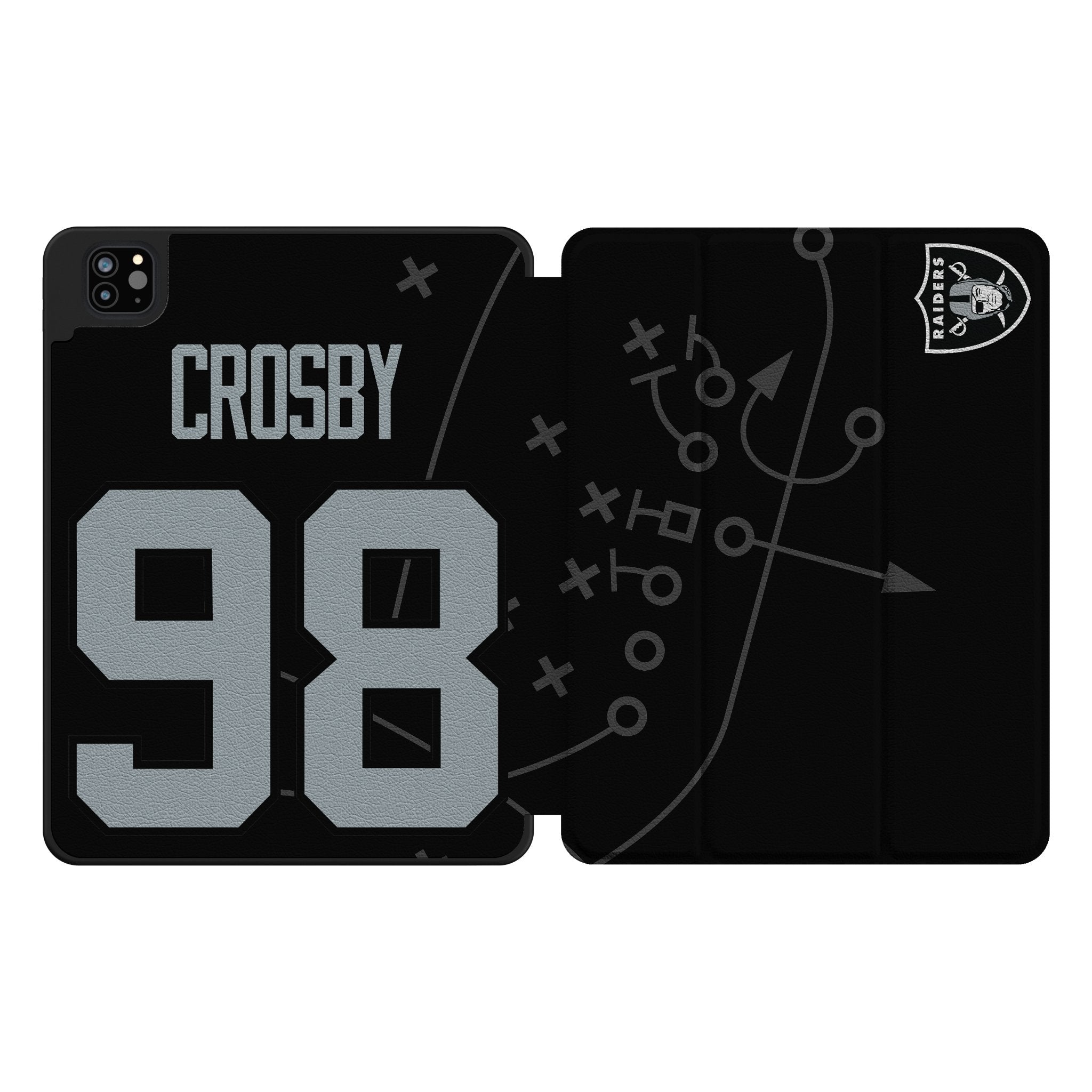 Maxx Crosby Las Vegas Raiders 98 Ready Tablet Case for Apple iPad - Sports Gifts, Sports Memorabilia, Sports Collectibles, Fan Shop