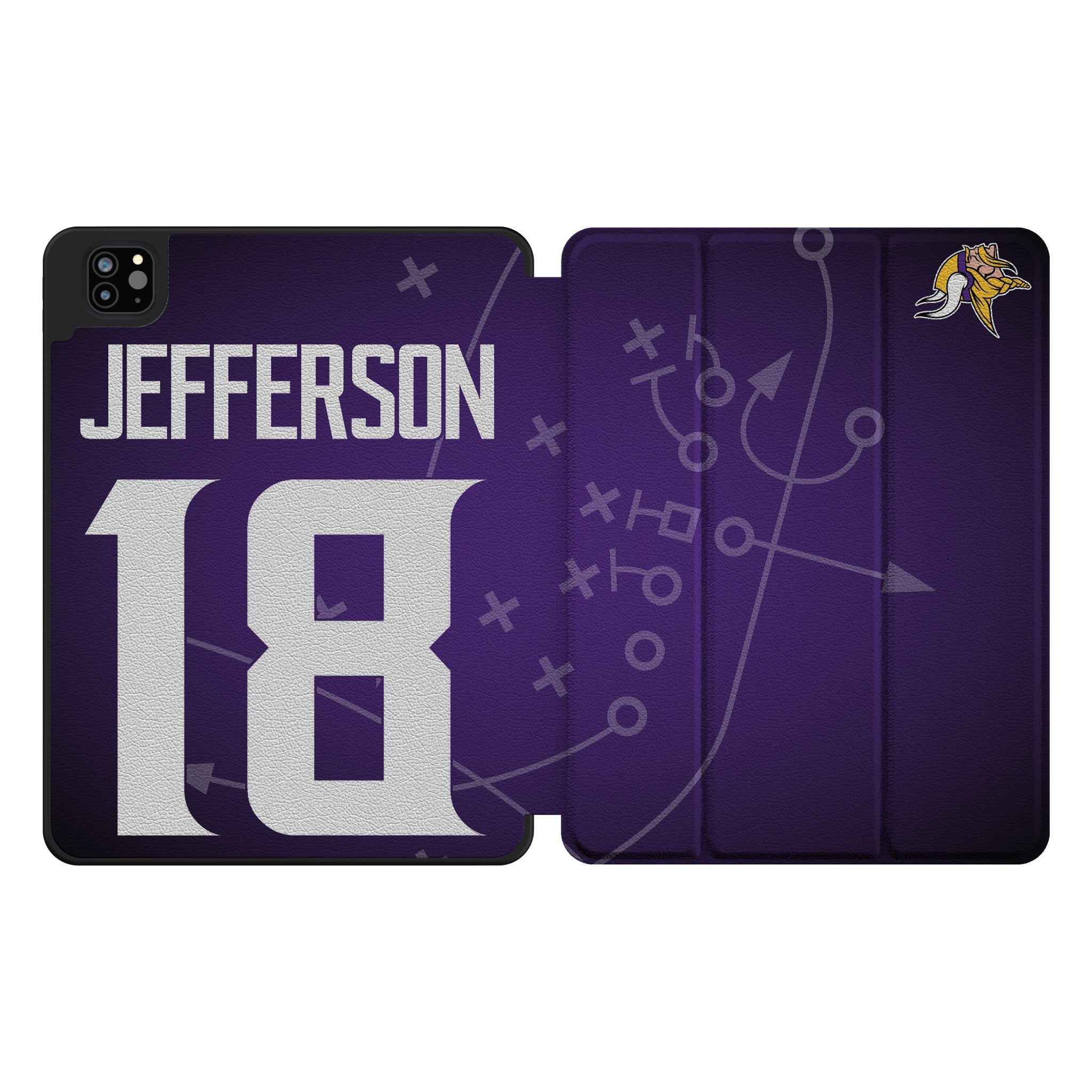 Justin Jefferson Minnesota Vikings 18 Ready Tablet Case for Apple iPad - Sports Gifts, Sports Memorabilia, Sports Collectibles, Fan Shop