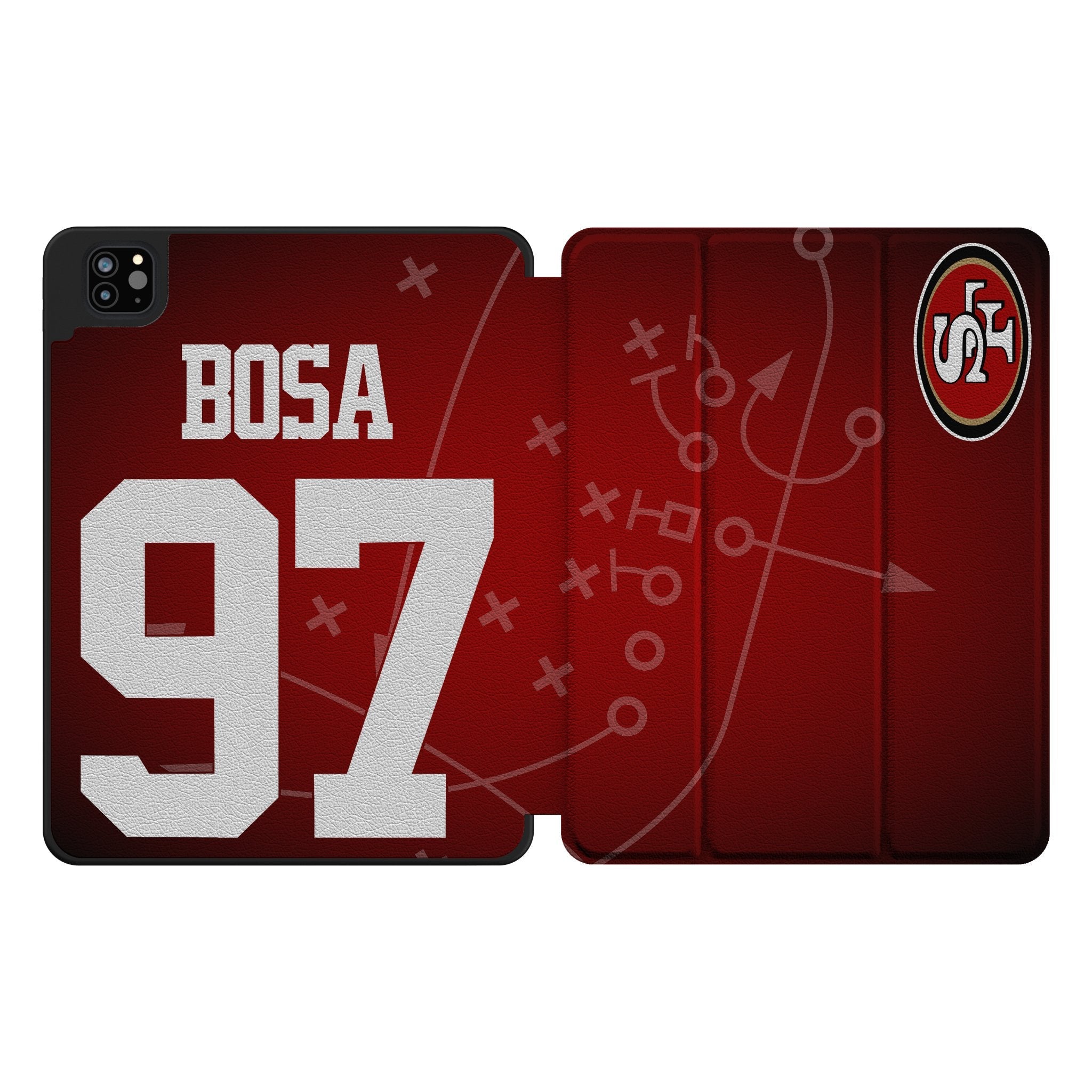 Nick Bosa San Francisco 49ers 97 Ready Tablet Case for Apple iPad - Sports Gifts, Sports Memorabilia, Sports Collectibles, Fan Shop