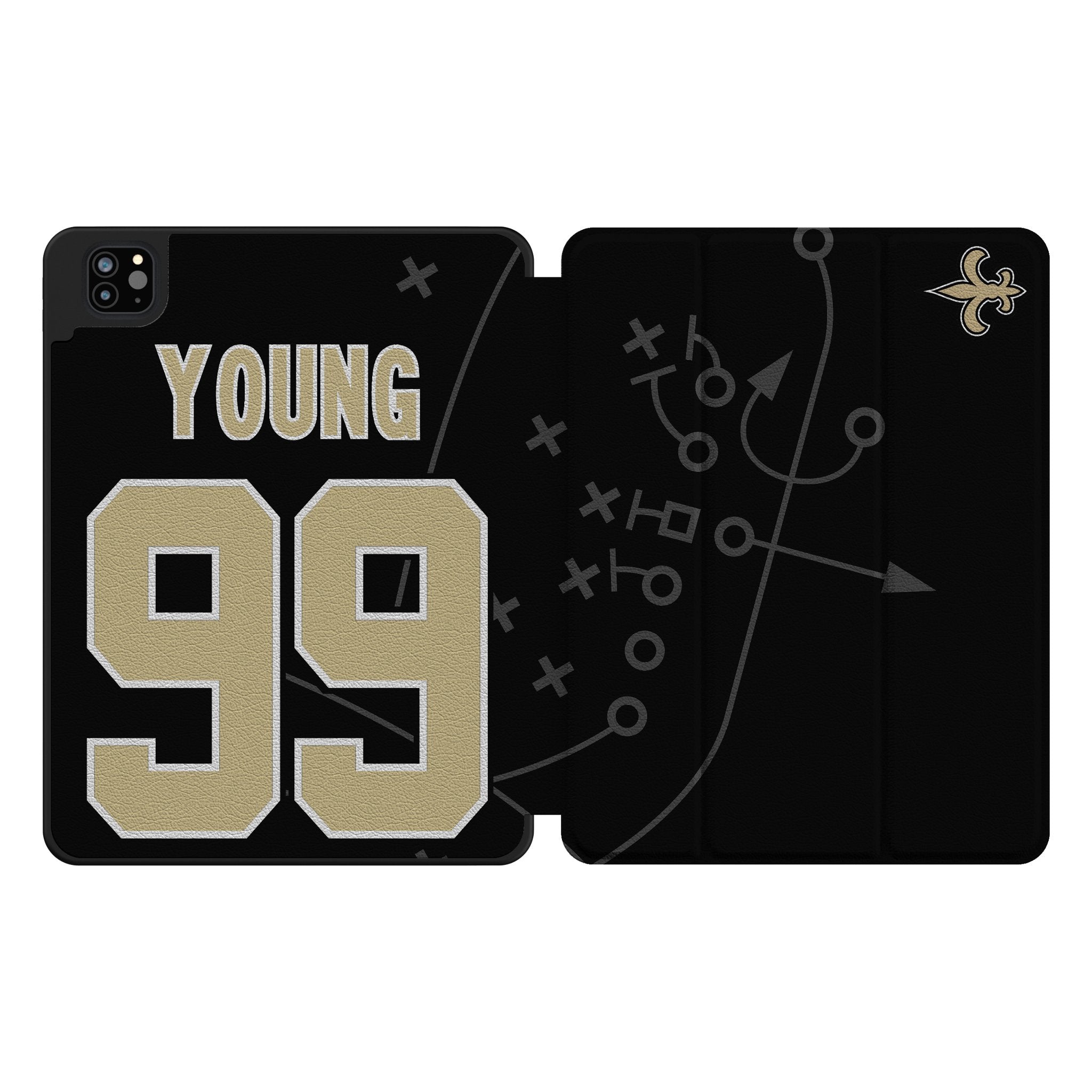 Chase Young New Orleans Saints 99 Ready Tablet Case for Apple iPad - Sports Gifts, Sports Memorabilia, Sports Collectibles, Fan Shop