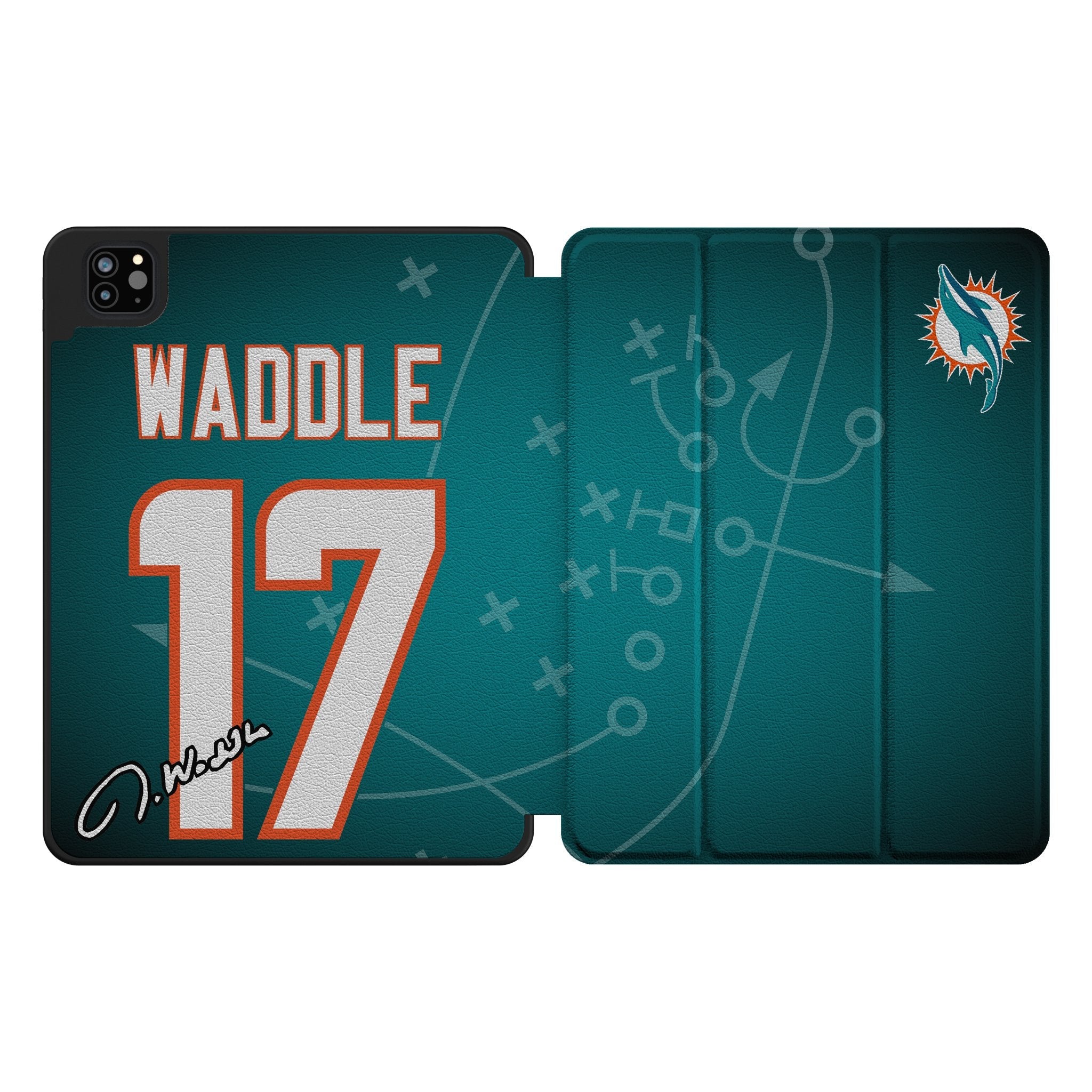 Jaylen Waddle Miami Dolphins 17 Ready Tablet Case for Apple iPad - Sports Gifts, Sports Memorabilia, Sports Collectibles, Fan Shop