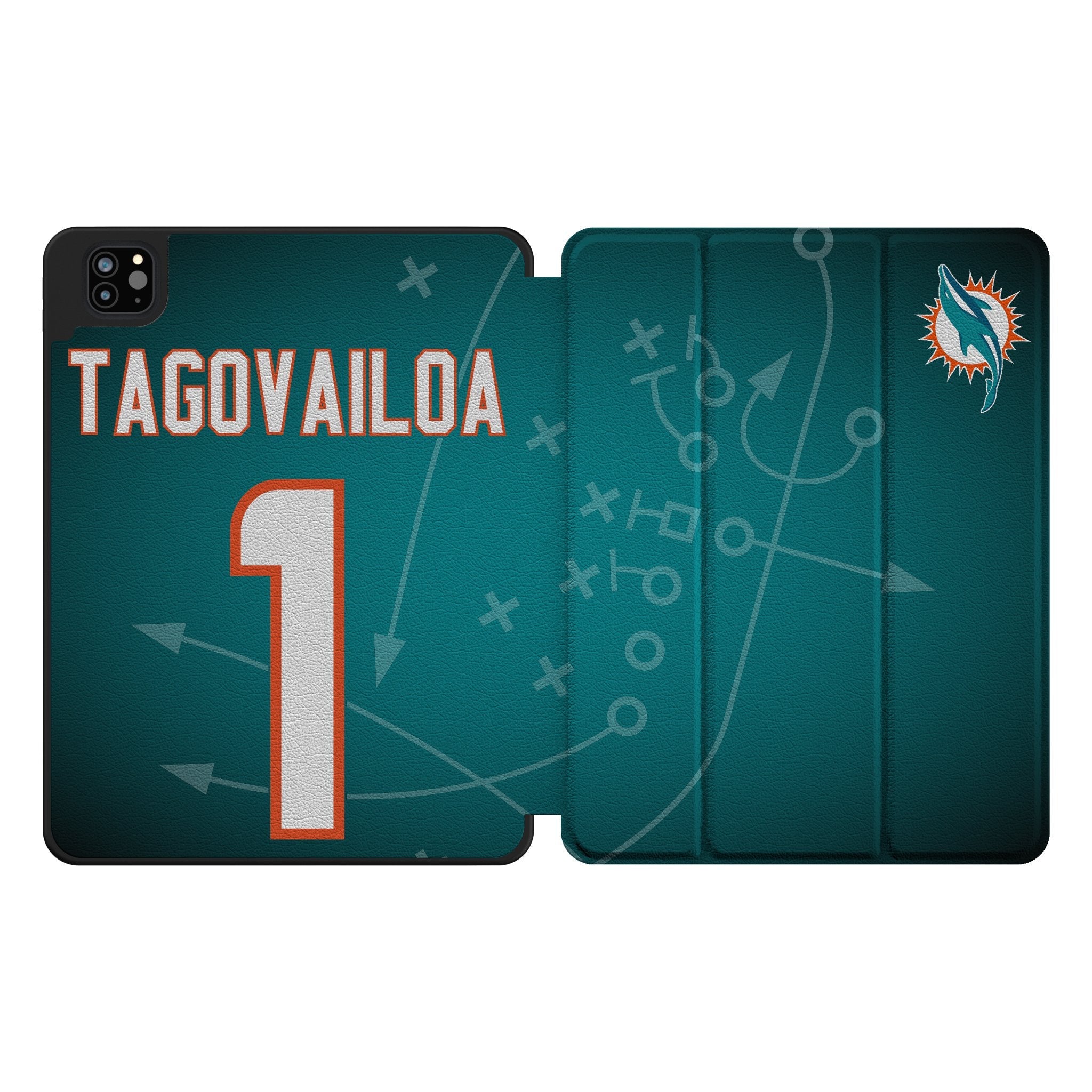 Tua Tagovailoa Miami Dolphins 1 Ready Tablet Case for Apple iPad - Sports Gifts, Sports Memorabilia, Sports Collectibles, Fan Shop