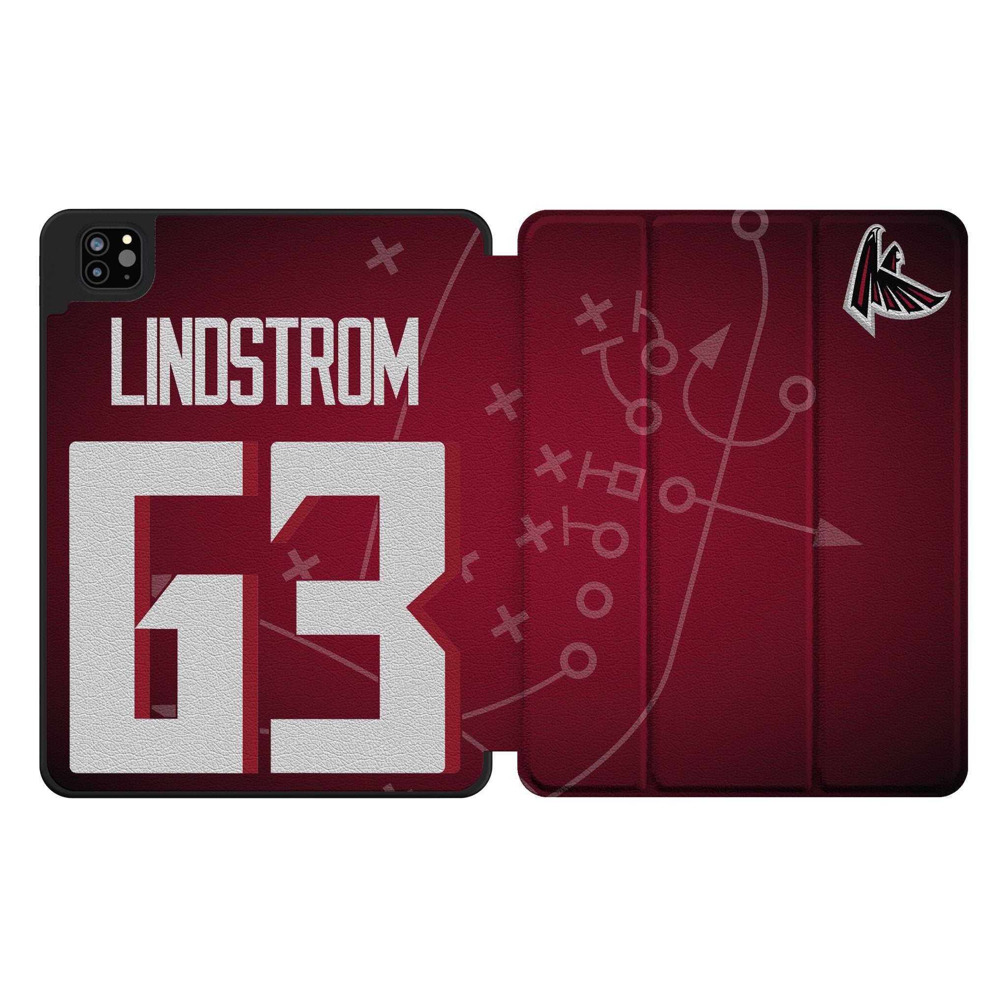 Chris Lindstrom Atlanta Falcons 63 Ready Tablet Case for Apple iPad - Sports Gifts, Sports Memorabilia, Sports Collectibles, Fan Shop