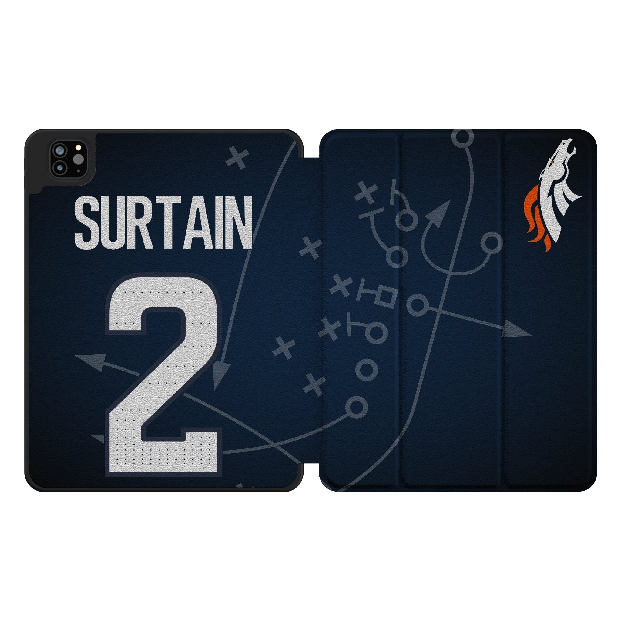 Pat Surtain II Denver Broncos 2 Game Tactic Tablet Case for Apple iPad - Sports Gifts, Sports Memorabilia, Sports Collectibles, Fan Shop
