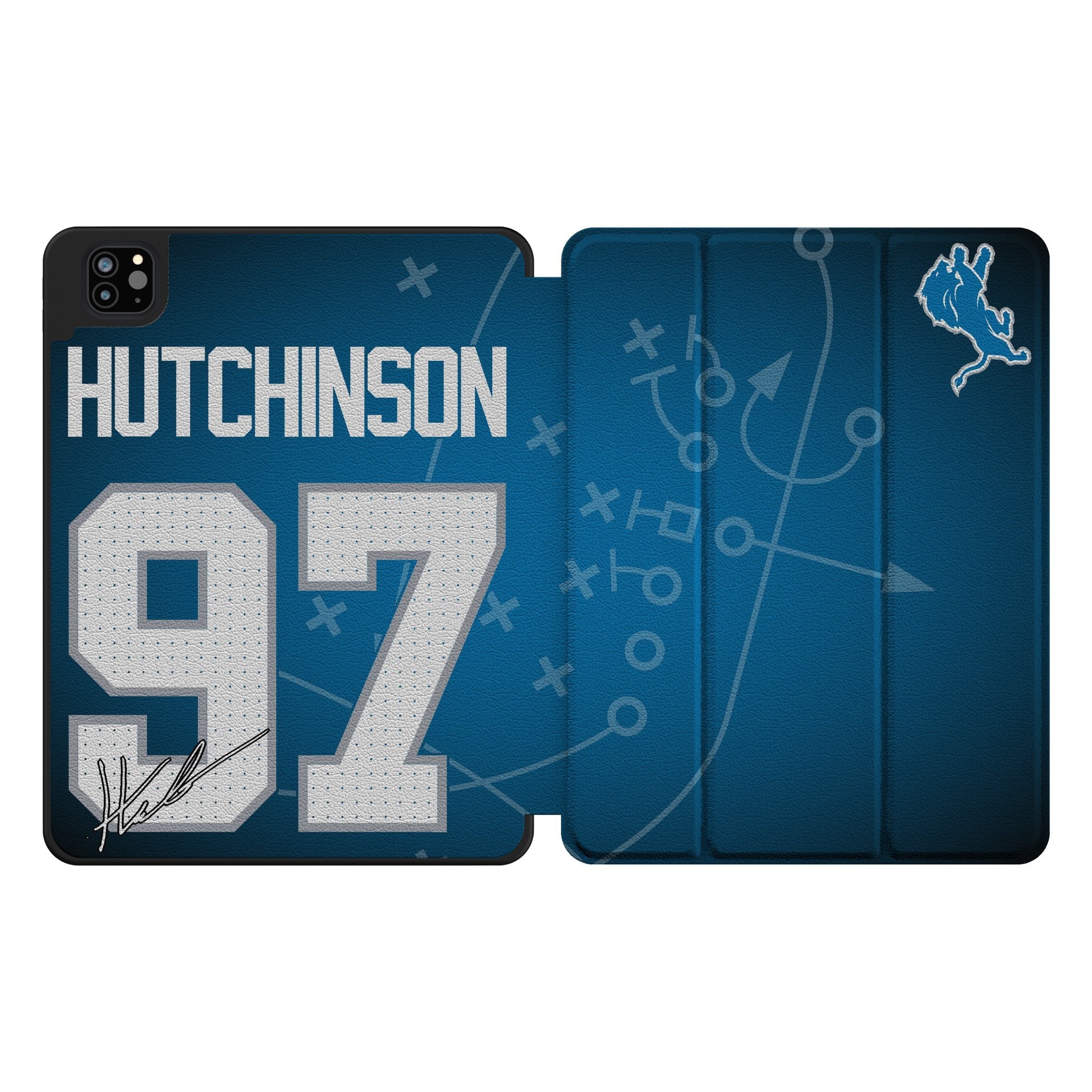 Aidan Hutchinson Detroit Lions 97 Ready Tablet Case for Apple iPad - Sports Gifts, Sports Memorabilia, Sports Collectibles, Fan Shop