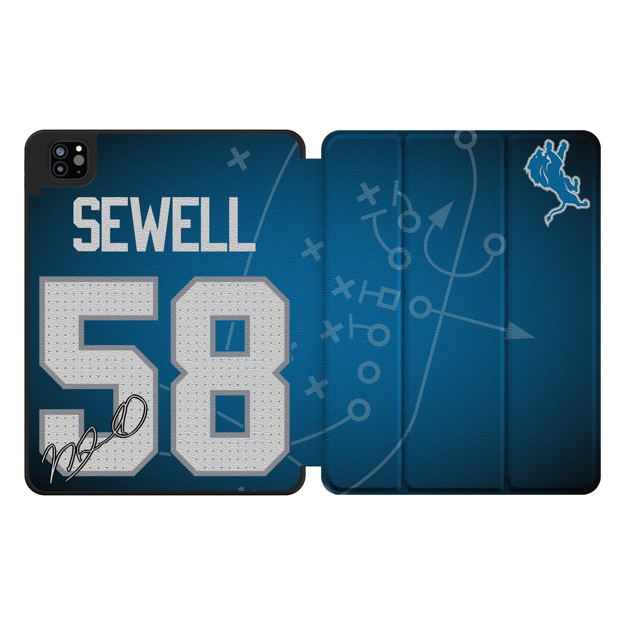 Penei Sewell Detroit Lions 58 Ready Tablet Case for Apple iPad - Sports Gifts, Sports Memorabilia, Sports Collectibles, Fan Shop