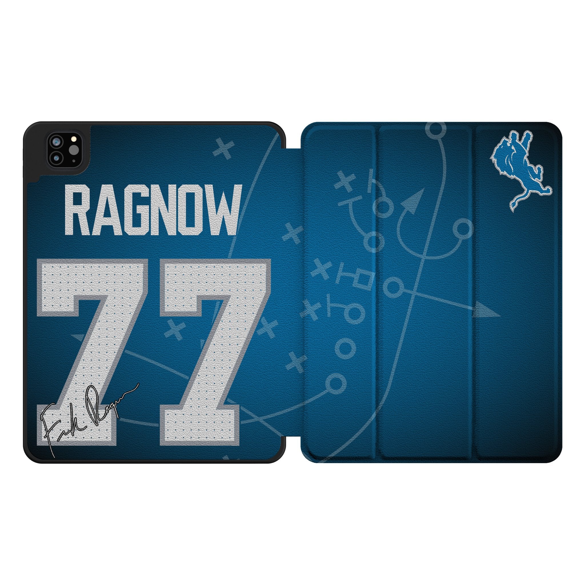 Frank Ragnow Detroit Lions 77 Ready Tablet Case for Apple iPad - Sports Gifts, Sports Memorabilia, Sports Collectibles, Fan Shop