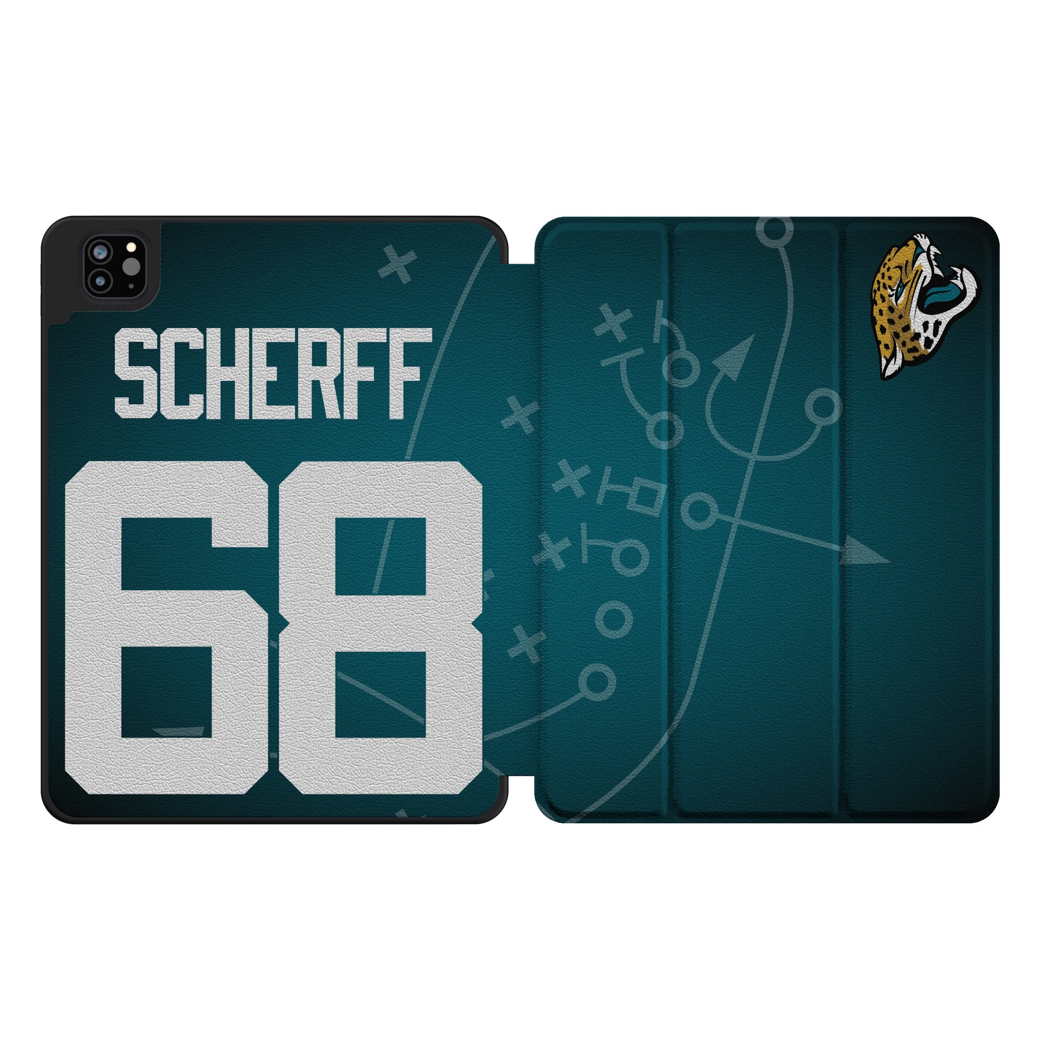 Brandon Scherff Jacksonville Jaguars 68 Ready Tablet Case for Apple iPad - Sports Gifts, Sports Memorabilia, Sports Collectibles, Fan Shop