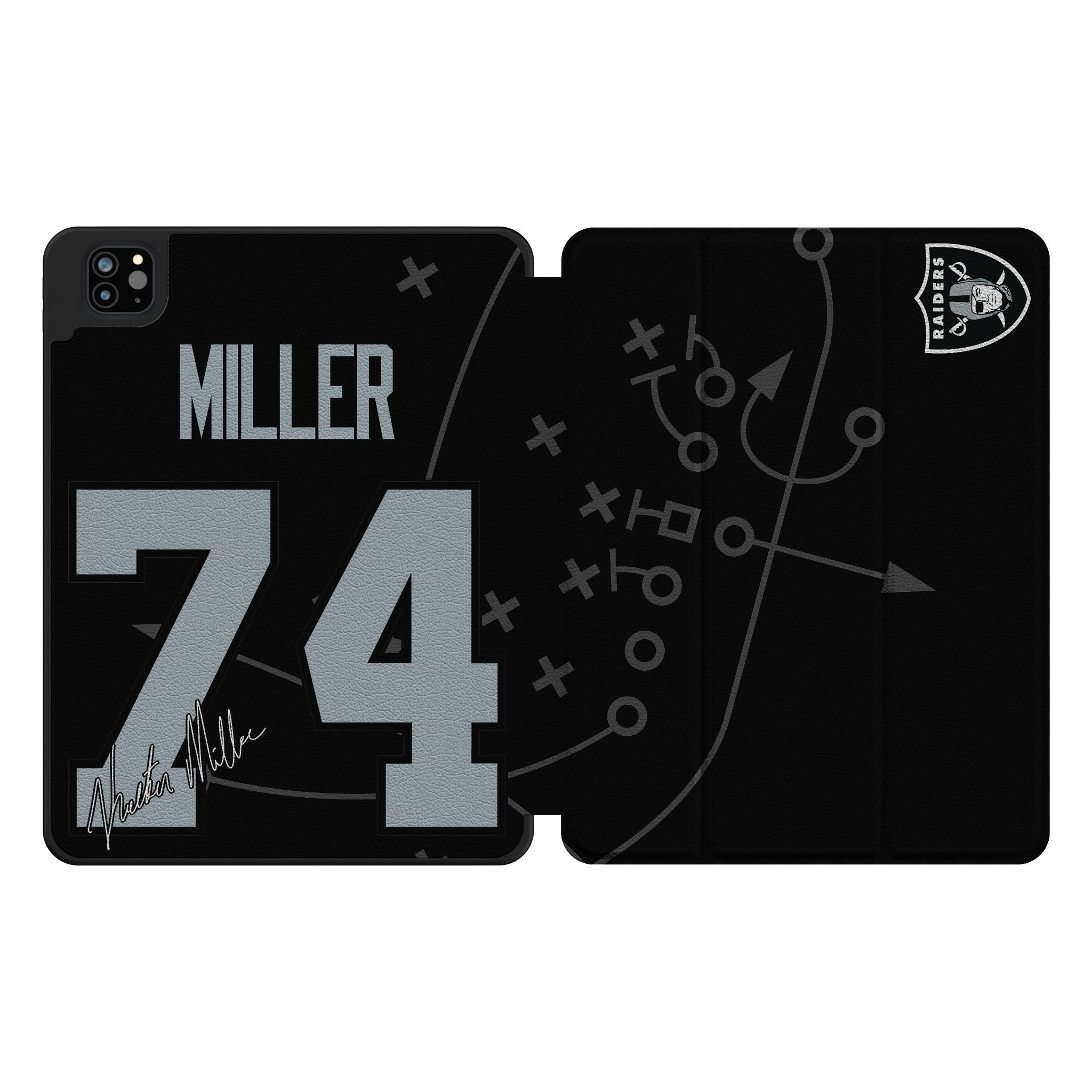Kolton Miller Las Vegas Raiders 74 Ready Tablet Case for Apple iPad - Sports Gifts, Sports Memorabilia, Sports Collectibles, Fan Shop
