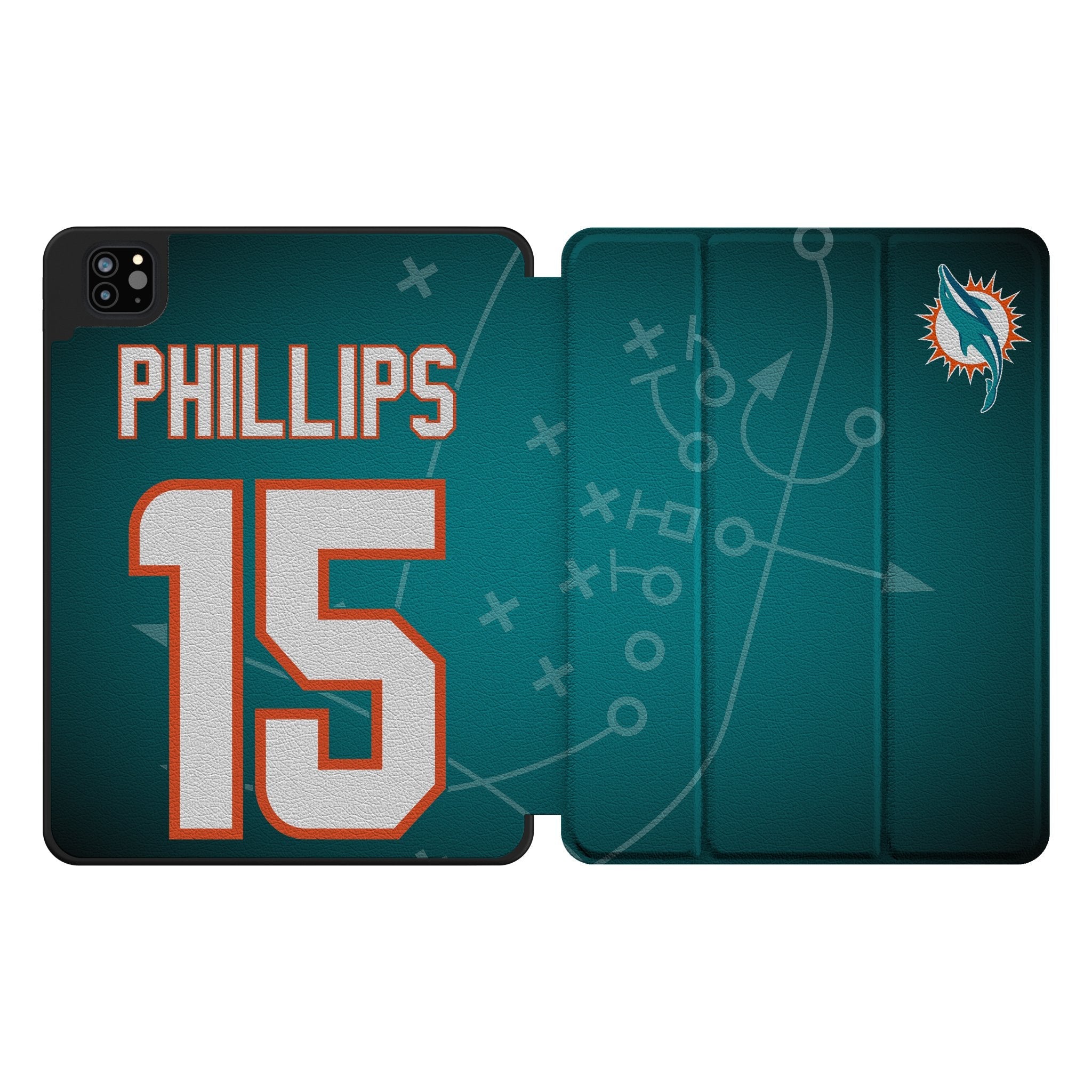 Jaelan Phillips Miami Dolphins 15 Ready Tablet Case for Apple iPad - Sports Gifts, Sports Memorabilia, Sports Collectibles, Fan Shop
