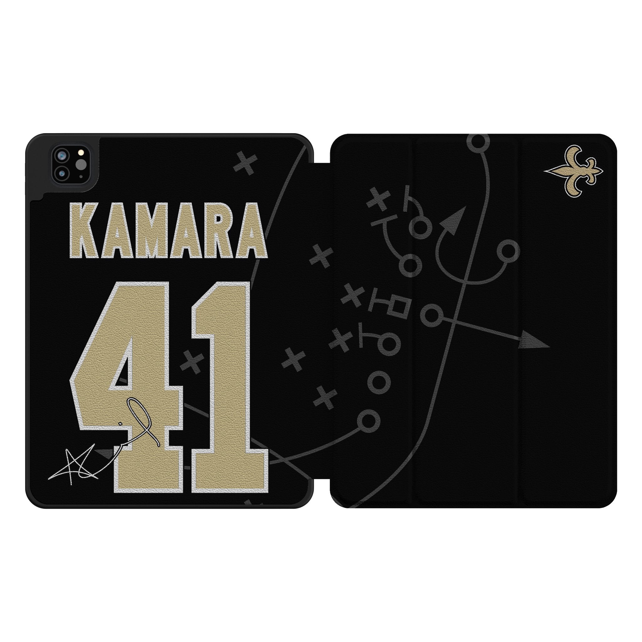 Alvin Kamara New Orleans Saints 41 Ready Tablet Case for Apple iPad - Sports Gifts, Sports Memorabilia, Sports Collectibles, Fan Shop
