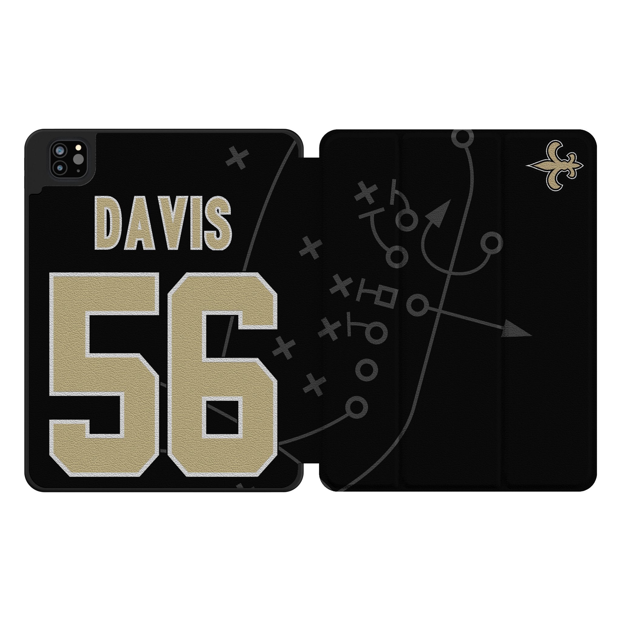 Demario Davis New Orleans Saints 56 Ready Tablet Case for Apple iPad - Sports Gifts, Sports Memorabilia, Sports Collectibles, Fan Shop