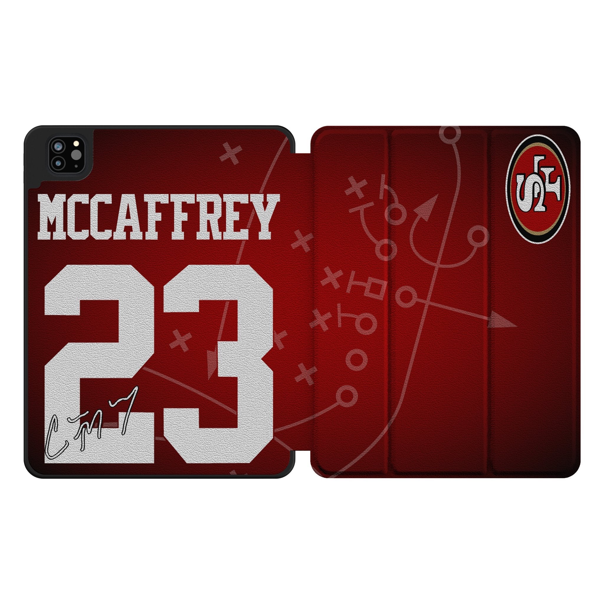 Christian McCaffrey San Francisco 49ers 23 Ready Tablet Case for Apple iPad - Sports Gifts, Sports Memorabilia, Sports Collectibles, Fan Shop