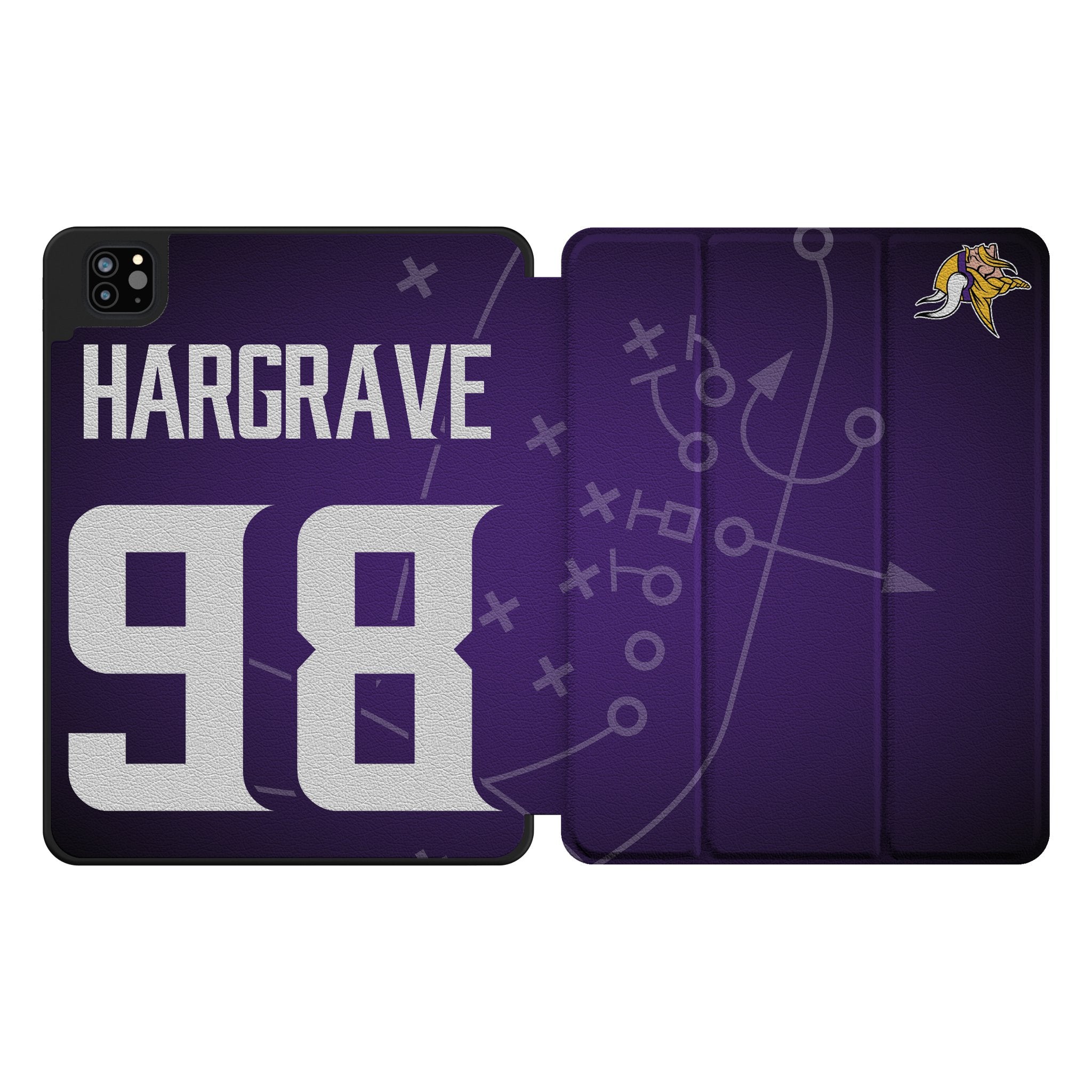 Javon Hargrave Minnesota Vikings 98 Game Tactic Tablet Case for Apple iPad - Sports Gifts, Sports Memorabilia, Sports Collectibles, Fan Shop