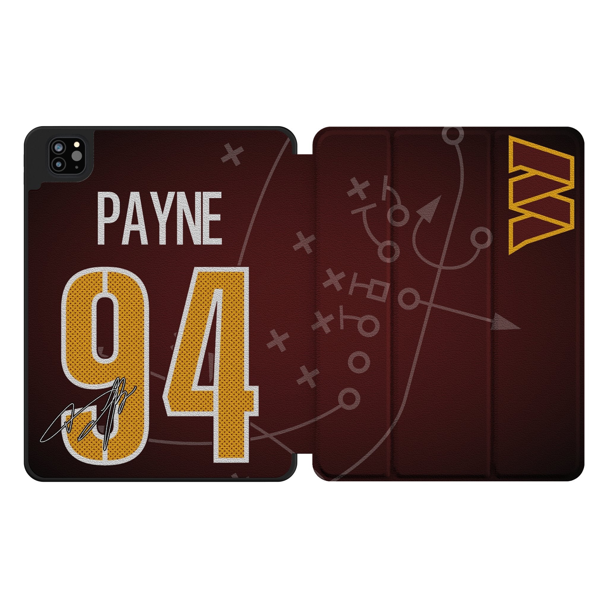 Daron Payne Washington Commanders 94 Ready Tablet Case for Apple iPad - Sports Gifts, Sports Memorabilia, Sports Collectibles, Fan Shop