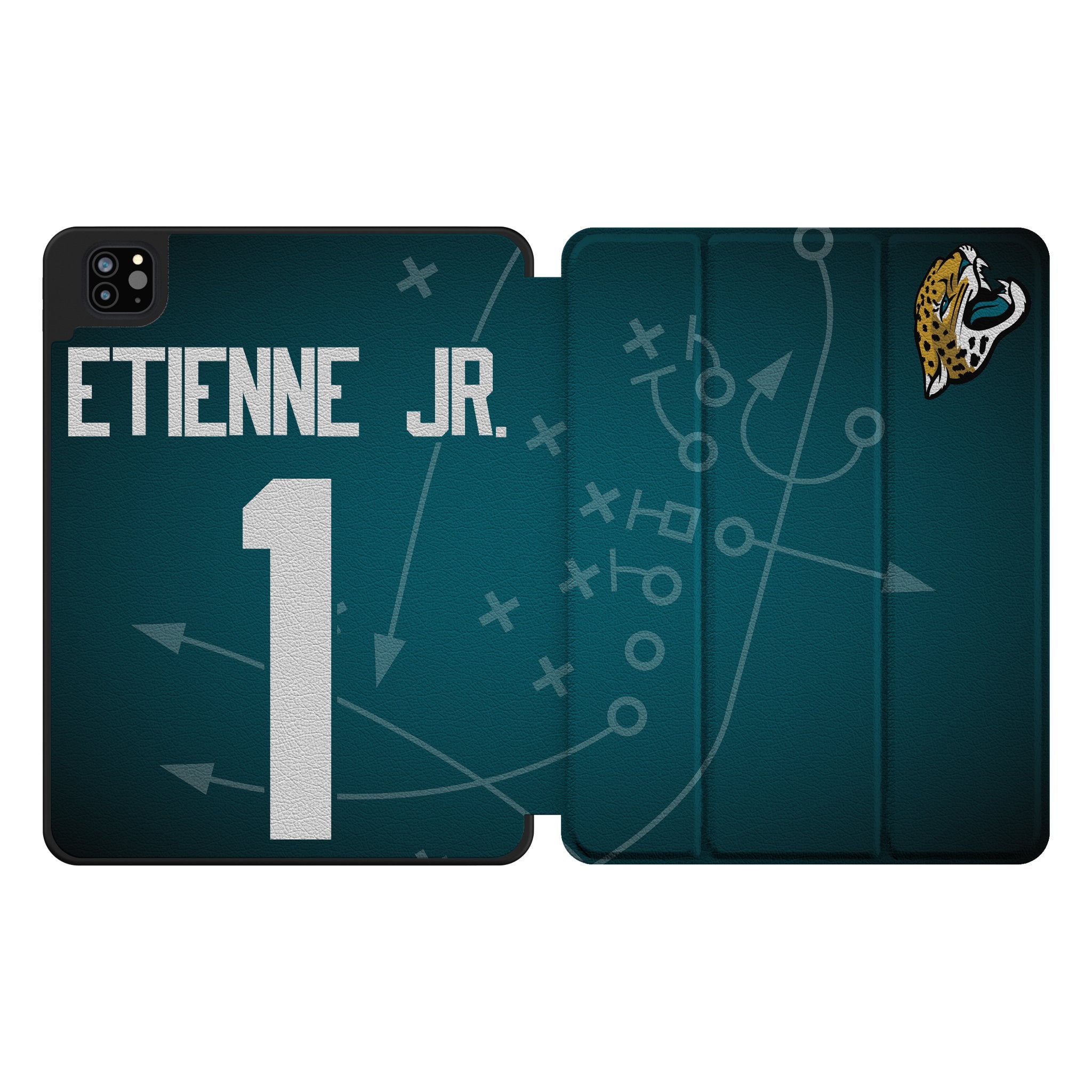 Travis Etienne Jr. Jacksonville Jaguars 1 Ready Tablet Case for Apple iPad - Sports Gifts, Sports Memorabilia, Sports Collectibles, Fan Shop