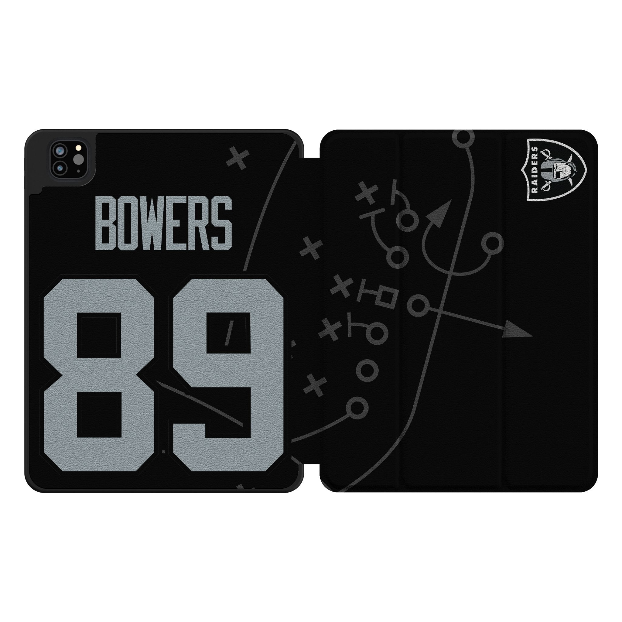 Brock Bowers Las Vegas Raiders 89 Ready Tablet Case for Apple iPad - Sports Gifts, Sports Memorabilia, Sports Collectibles, Fan Shop