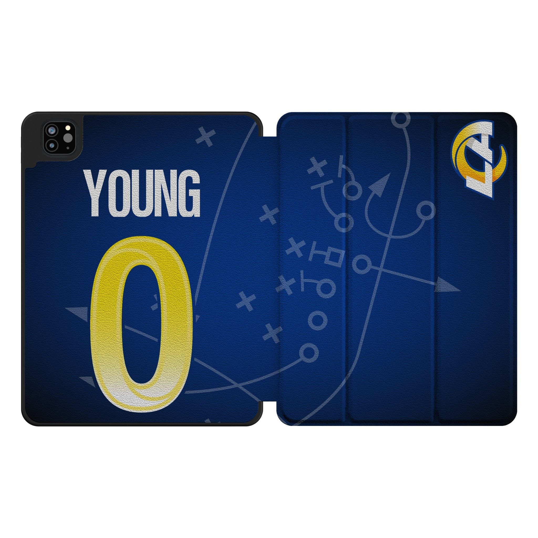 Byron Young Los Angeles Rams 0 Ready Tablet Case for Apple iPad - Sports Gifts, Sports Memorabilia, Sports Collectibles, Fan Shop