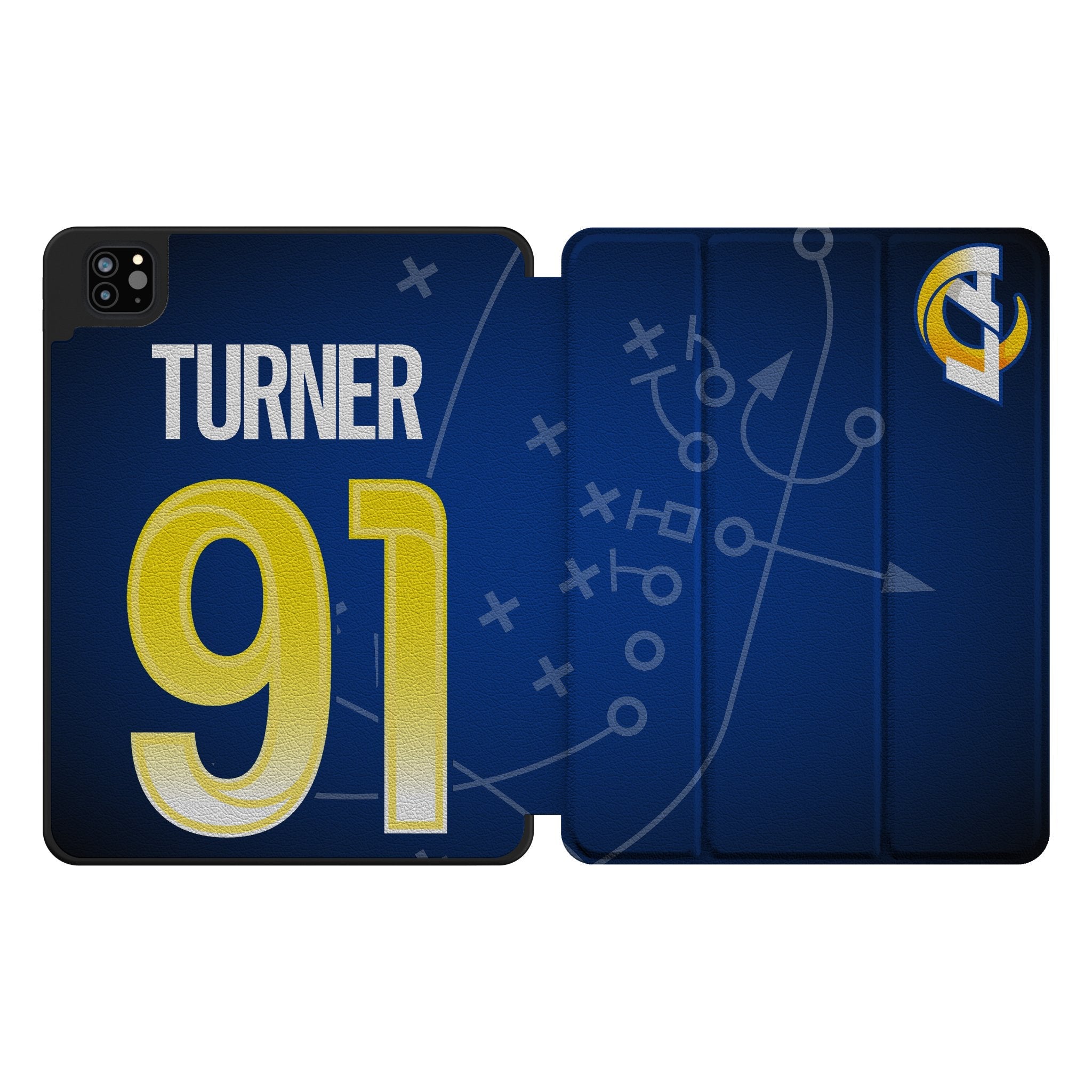 Kobie Turner Los Angeles Rams 91 Ready Tablet Case for Apple iPad - Sports Gifts, Sports Memorabilia, Sports Collectibles, Fan Shop