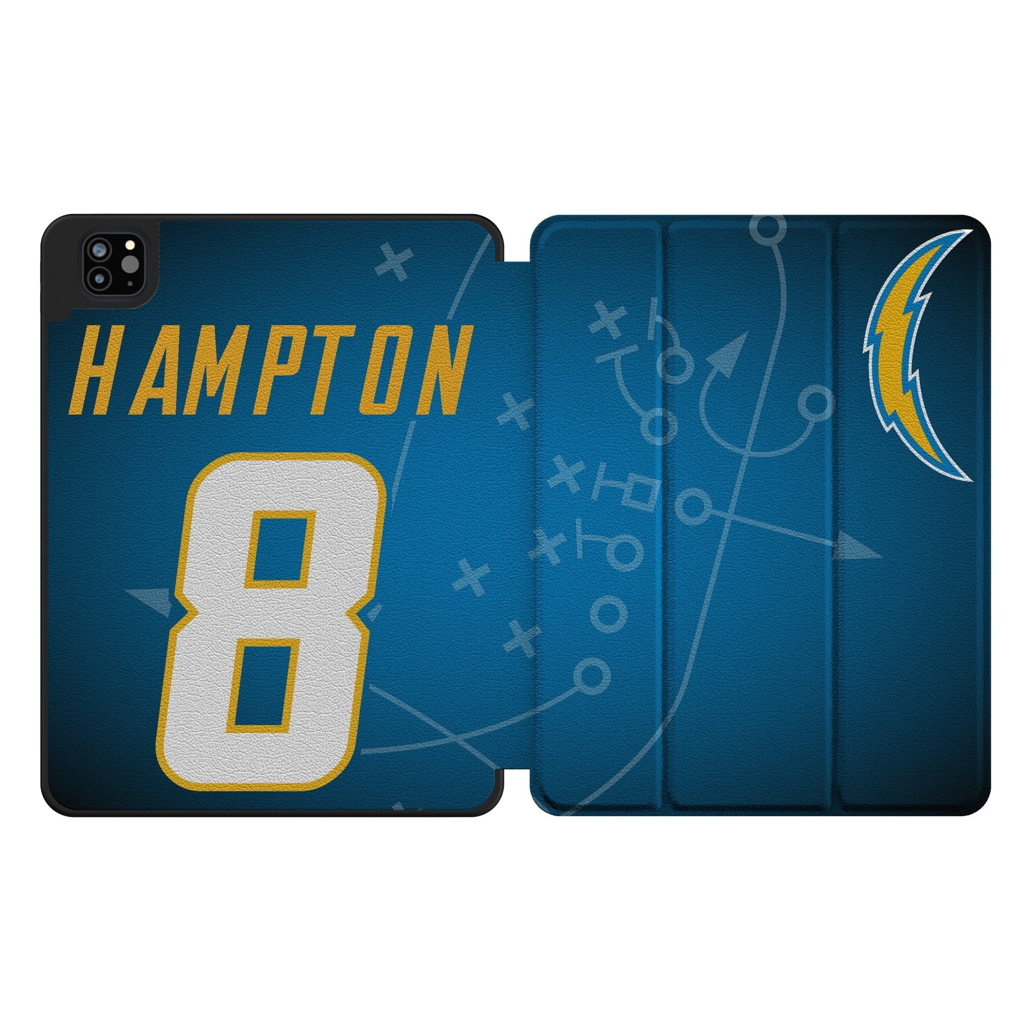 Omarion Hampton Los Angeles Chargers 8 Game Tactic Tablet Case for Apple iPad - Sports Gifts, Sports Memorabilia, Sports Collectibles, Fan Shop