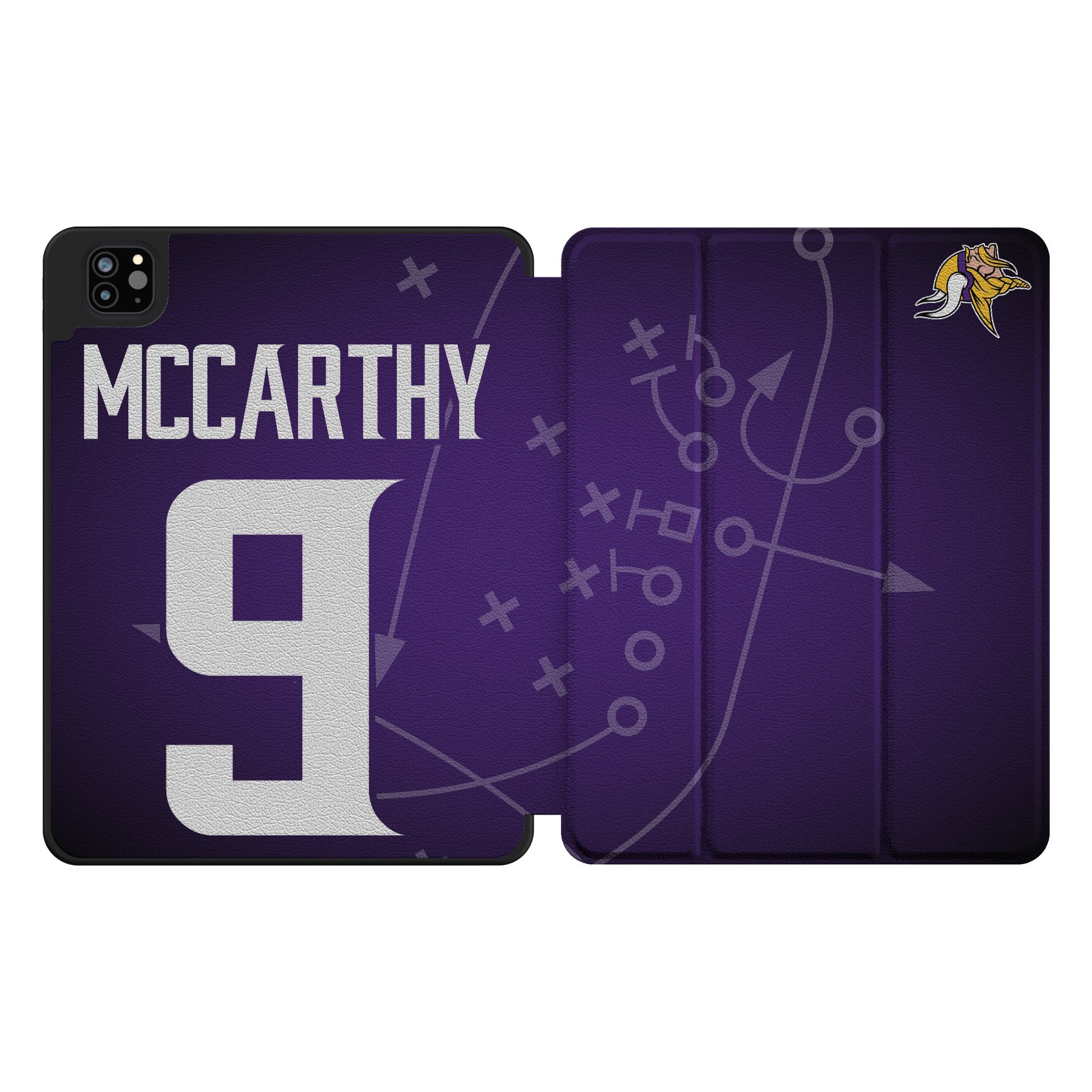 J.J. McCarthy Minnesota Vikings 9 Game Tactic Tablet Case for Apple iPad - Sports Gifts, Sports Memorabilia, Sports Collectibles, Fan Shop