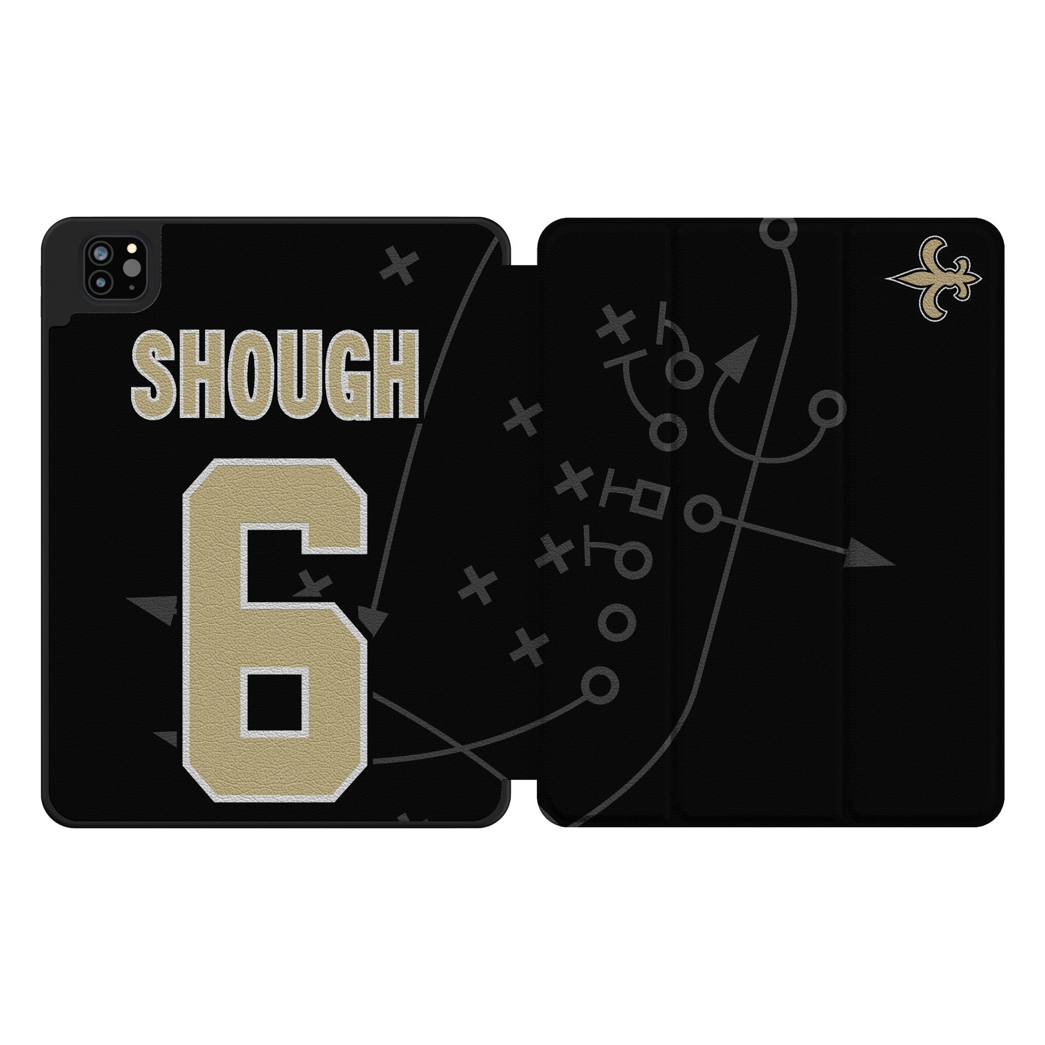 Tyler Shough New Orleans Saints 6 Game Tactic Tablet Case for Apple iPad - Sports Gifts, Sports Memorabilia, Sports Collectibles, Fan Shop