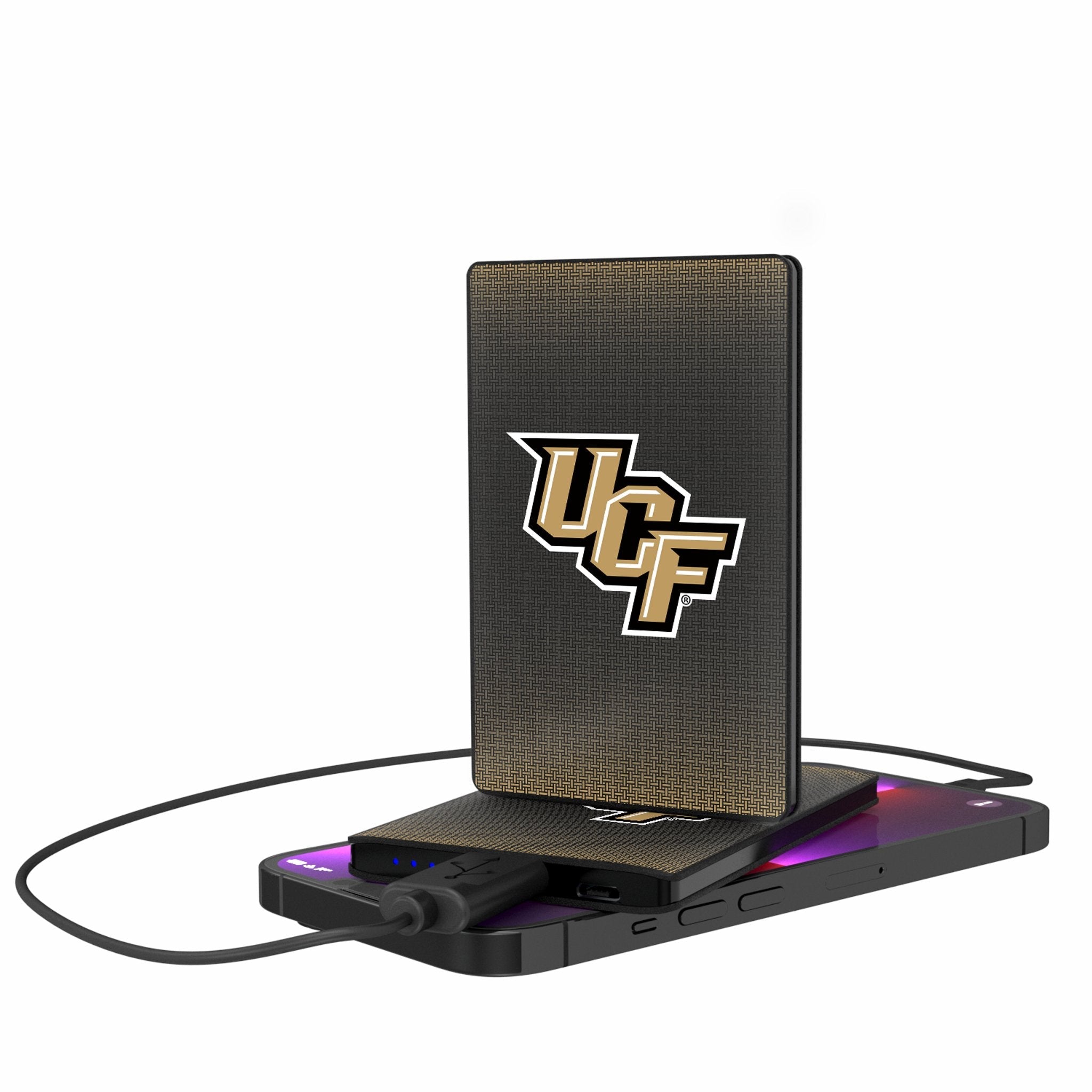 University of Central Florida Golden Knights Linen 2500mAh Credit Card Powerbank - Sports Gifts, Sports Memorabilia, Sports Collectibles, Fan Shop
