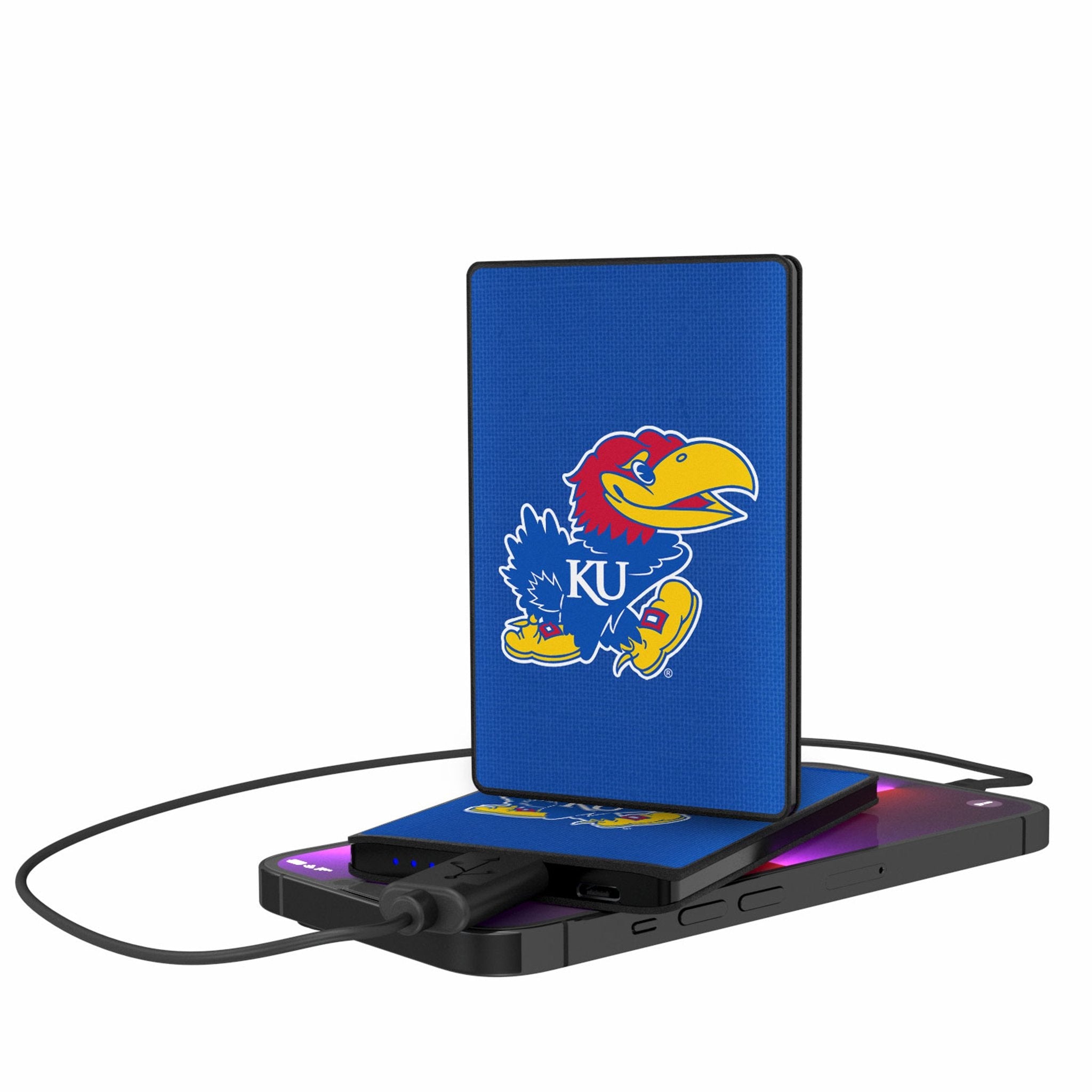 University of Kansas Jayhawks Solid 2500mAh Credit Card Powerbank - Sports Gifts, Sports Memorabilia, Sports Collectibles, Fan Shop