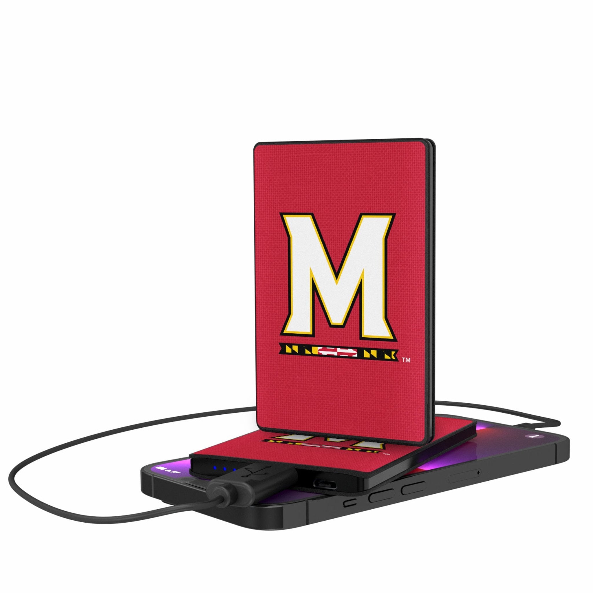 University of Maryland Terrapins Solid 2500mAh Credit Card Powerbank - Sports Gifts, Sports Memorabilia, Sports Collectibles, Fan Shop