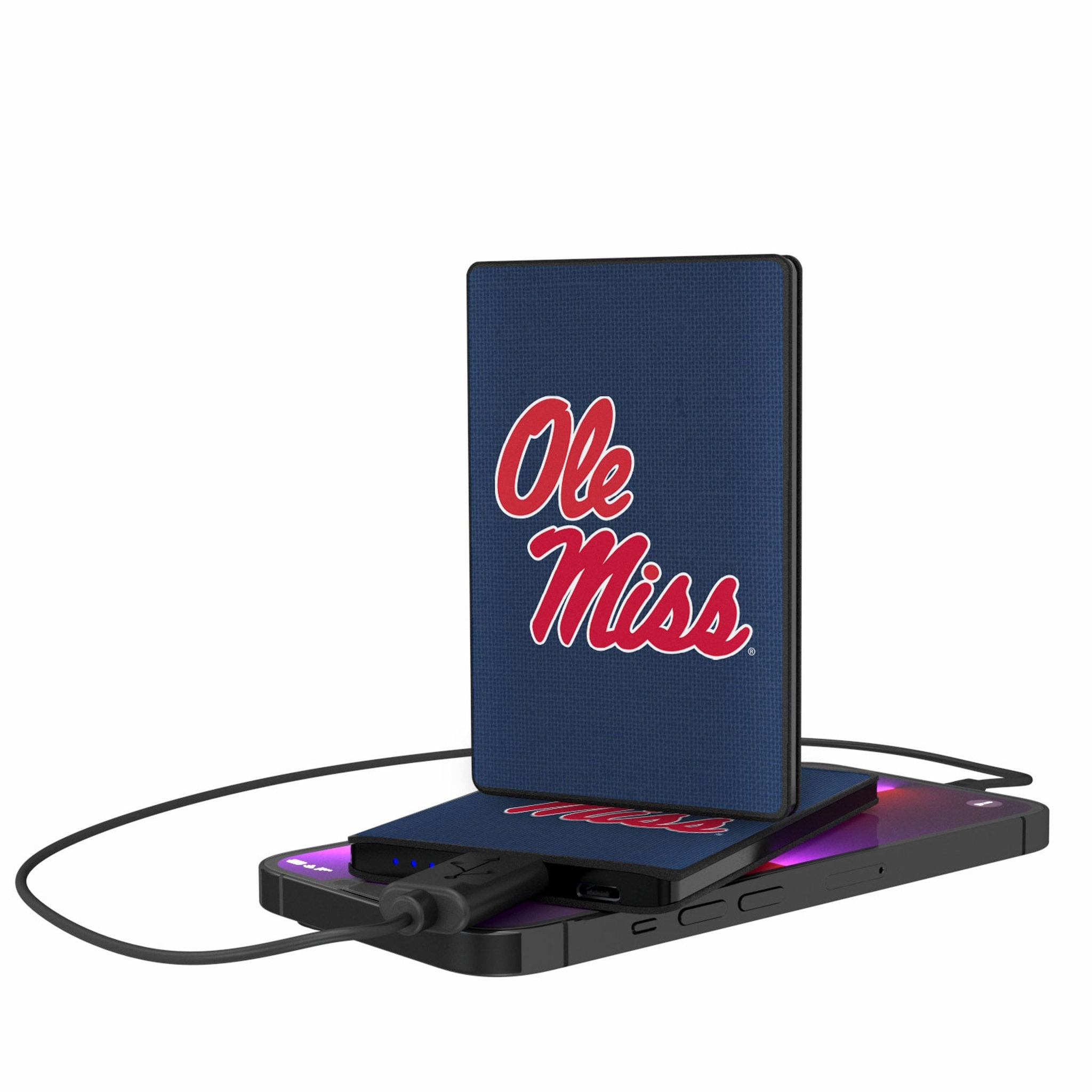 University of Mississippi Rebels Solid 2500mAh Credit Card Powerbank - Sports Gifts, Sports Memorabilia, Sports Collectibles, Fan Shop