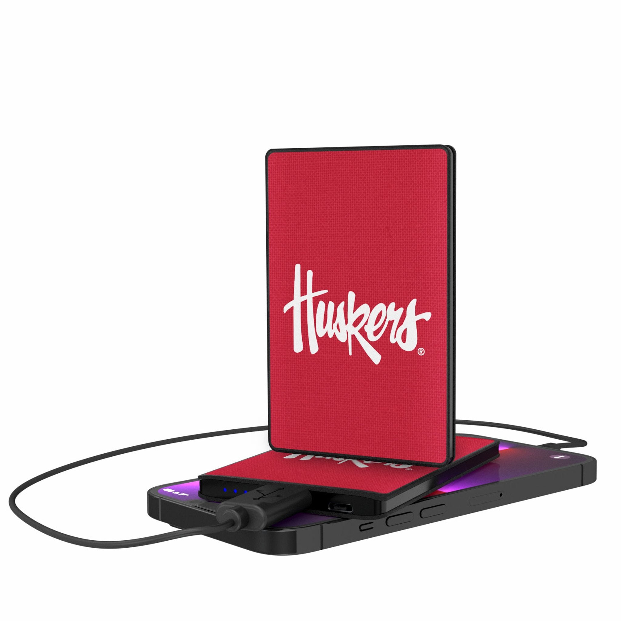 University of Nebraska Huskers Solid 2500mAh Credit Card Powerbank - Sports Gifts, Sports Memorabilia, Sports Collectibles, Fan Shop