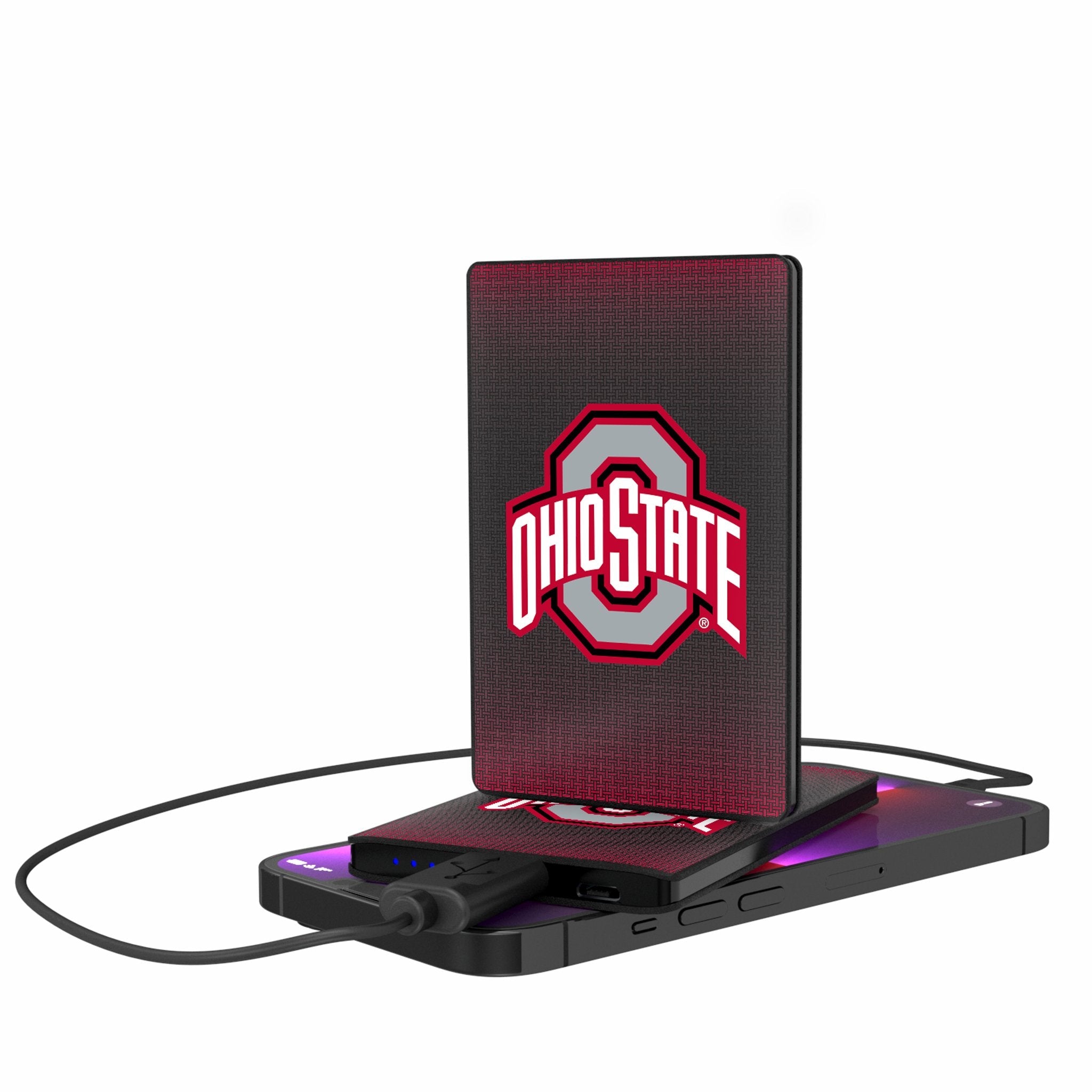 Ohio State University Buckeyes Linen 2500mAh Credit Card Powerbank - Sports Gifts, Sports Memorabilia, Sports Collectibles, Fan Shop