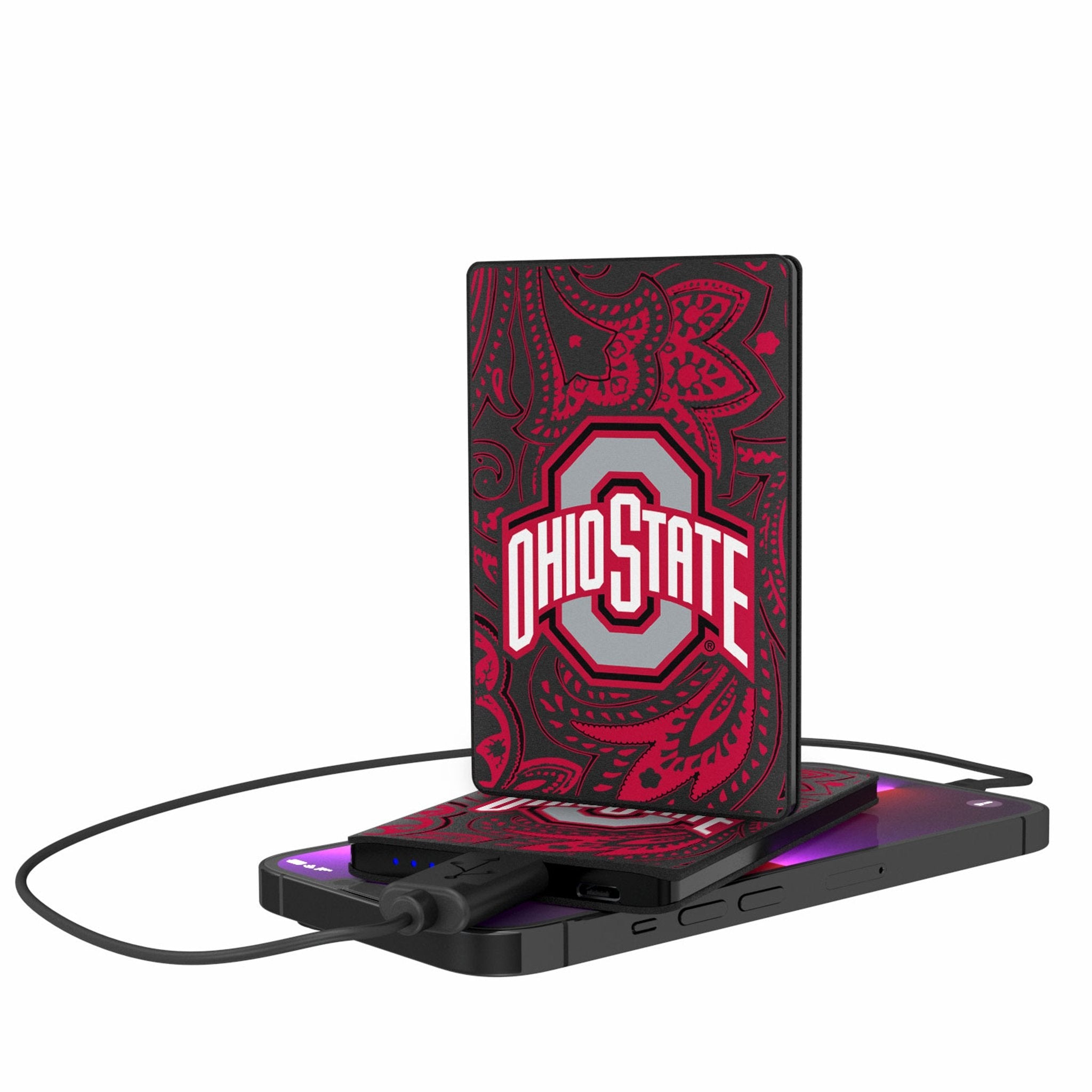 Ohio State University Buckeyes Paisley 2500mAh Credit Card Powerbank - Sports Gifts, Sports Memorabilia, Sports Collectibles, Fan Shop