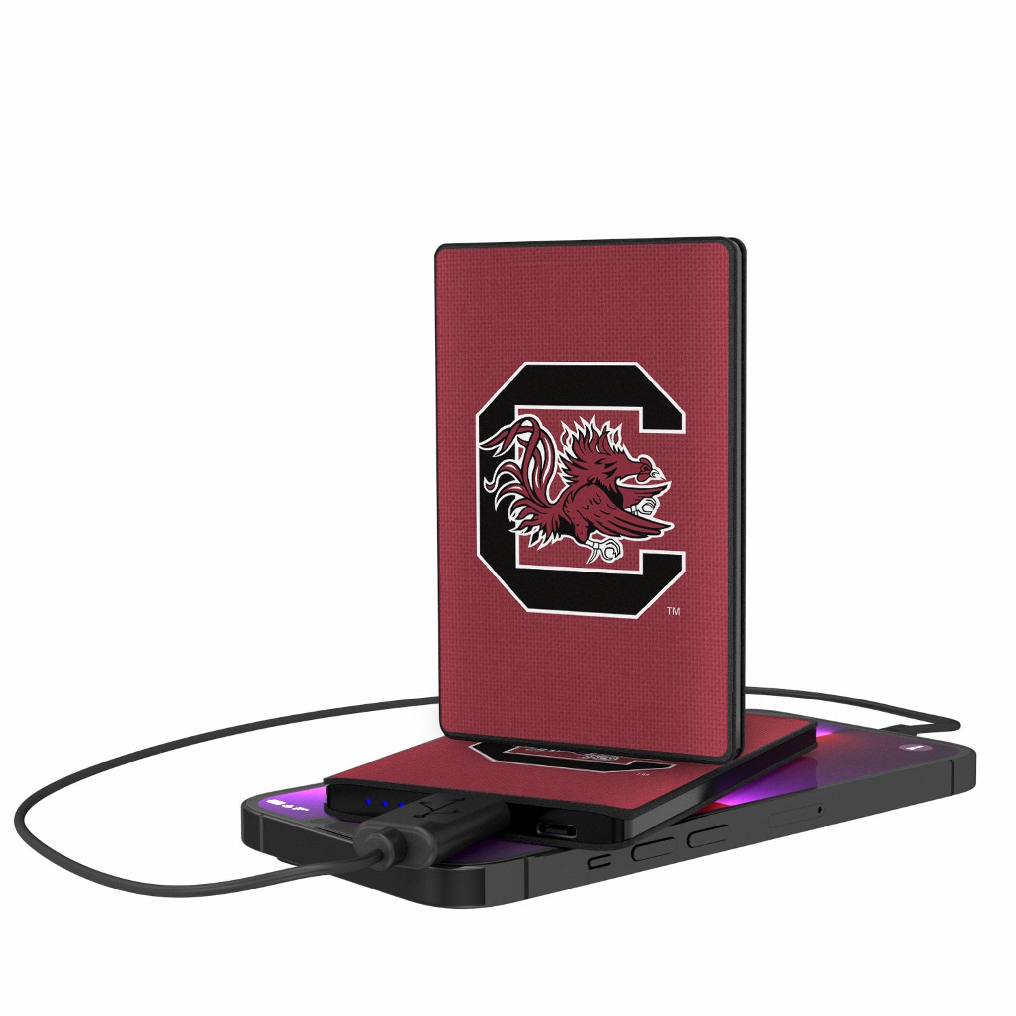 University of South Carolina Gamecocks Solid 2500mAh Credit Card Powerbank - Sports Gifts, Sports Memorabilia, Sports Collectibles, Fan Shop