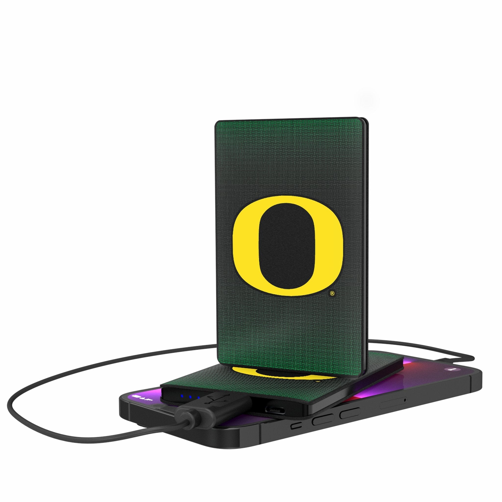 University of Oregon Ducks Linen 2500mAh Credit Card Powerbank - Sports Gifts, Sports Memorabilia, Sports Collectibles, Fan Shop