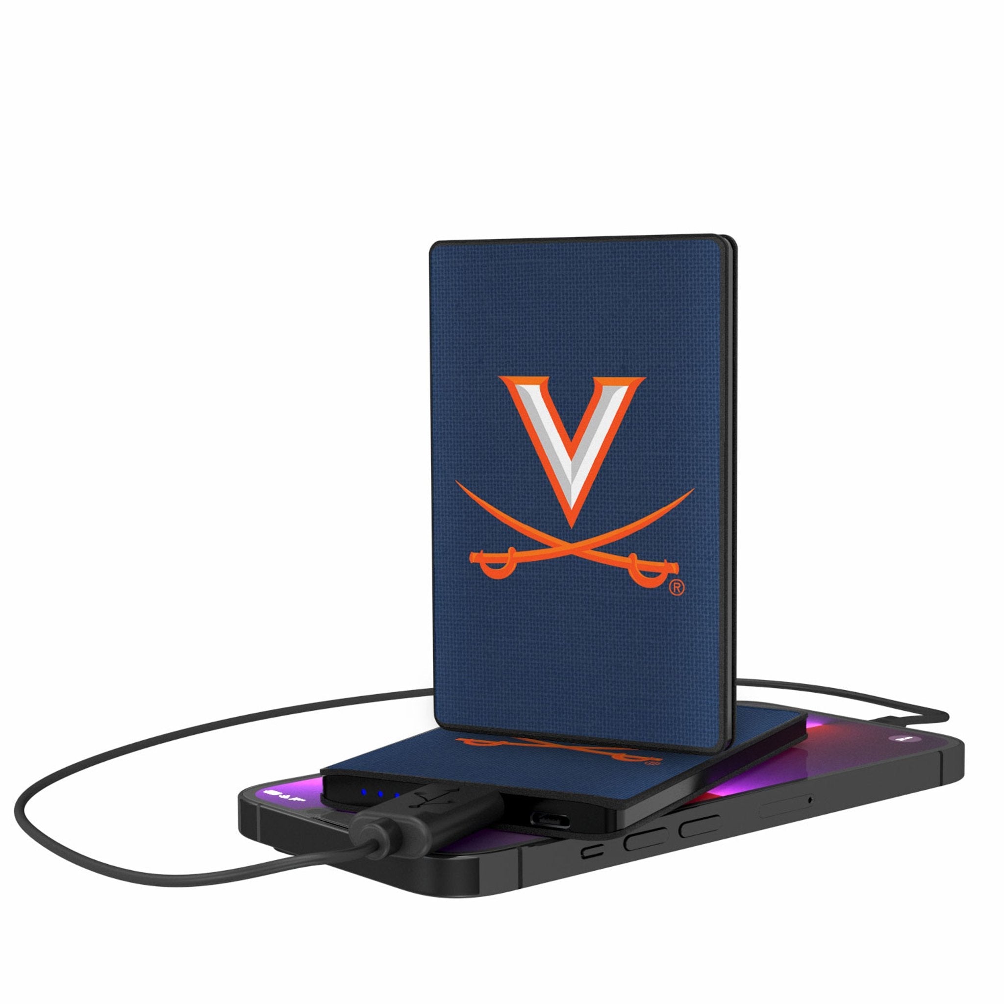University of Virginia Cavaliers Solid 2500mAh Credit Card Powerbank - Sports Gifts, Sports Memorabilia, Sports Collectibles, Fan Shop